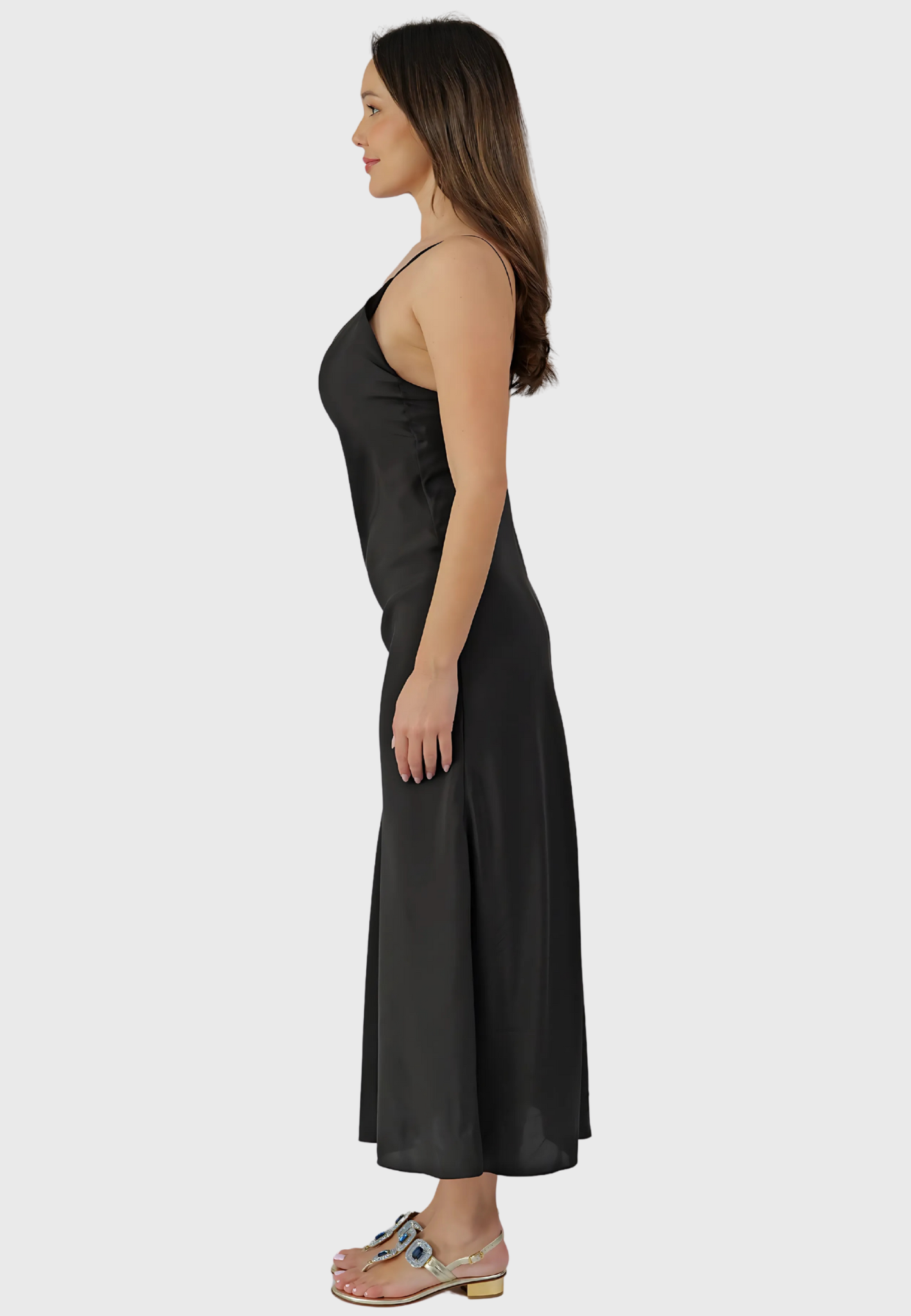 The Tropea Dress – Italian Silk in Nero