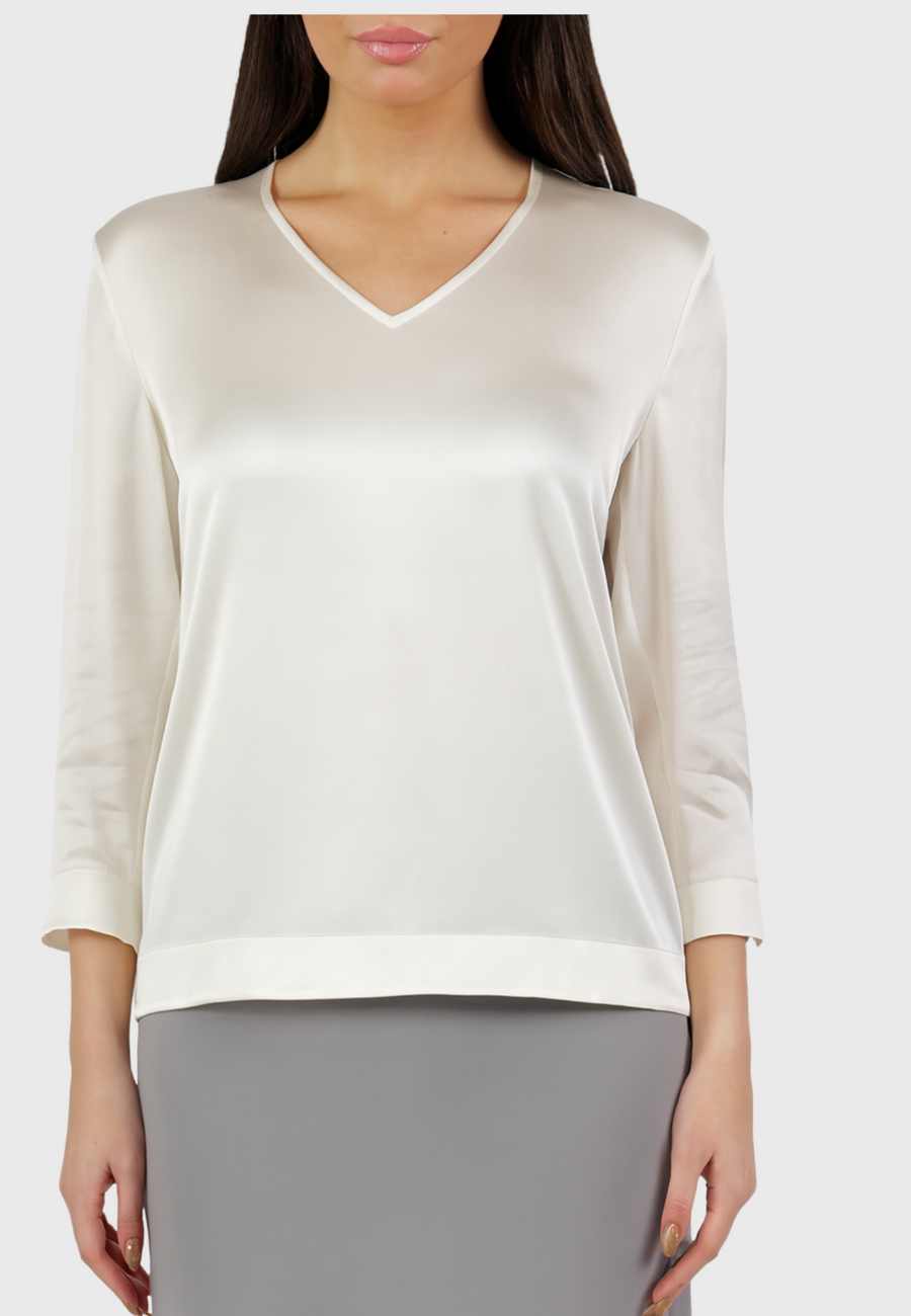 Como Silk Blouse – White