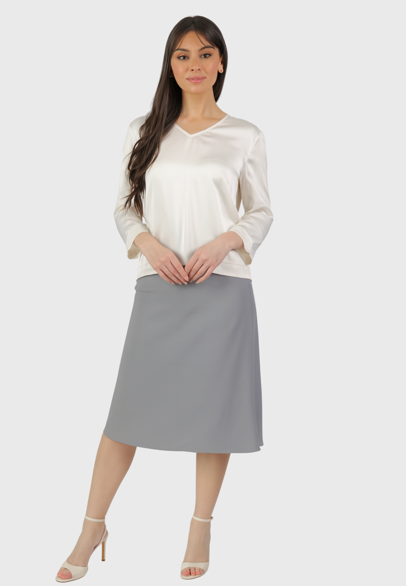 Firenze Skirt – Dove Grey Silk