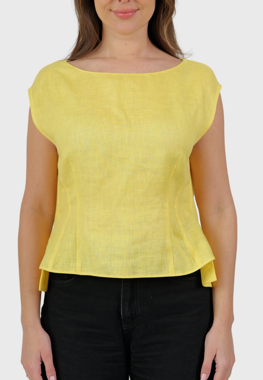 Panarea Linen Top – Giallo