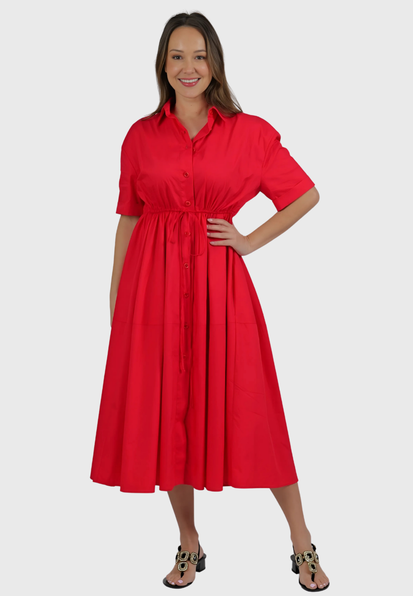 The Ostuni Dress – Italian Cotton in Rosso
