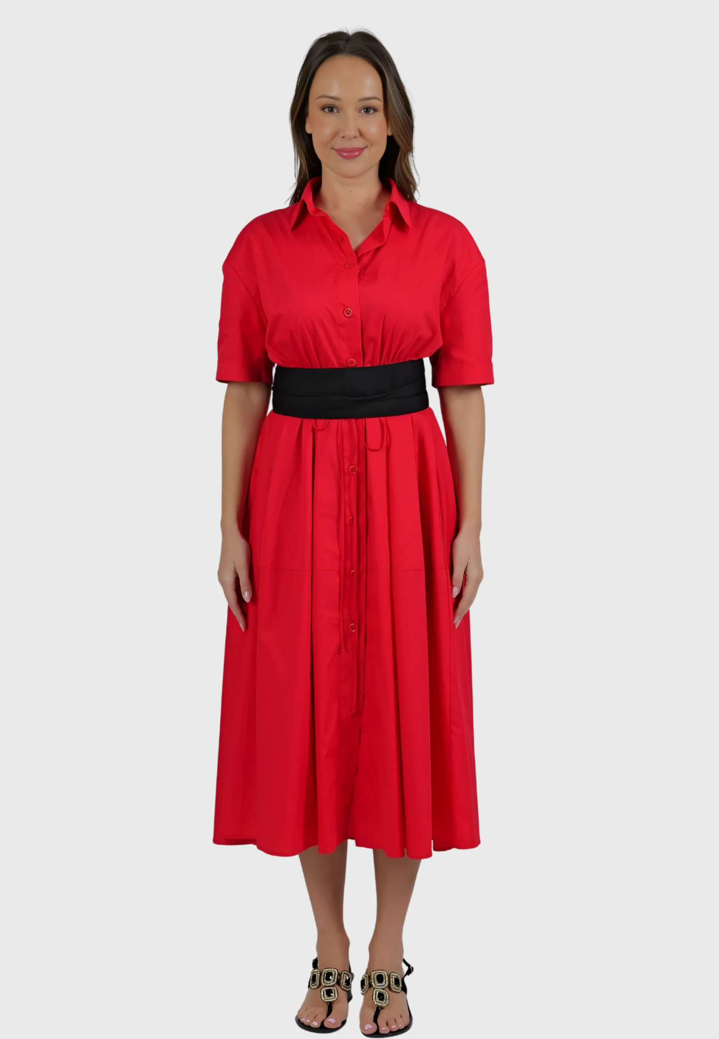 The Ostuni Dress – Italian Cotton in Rosso