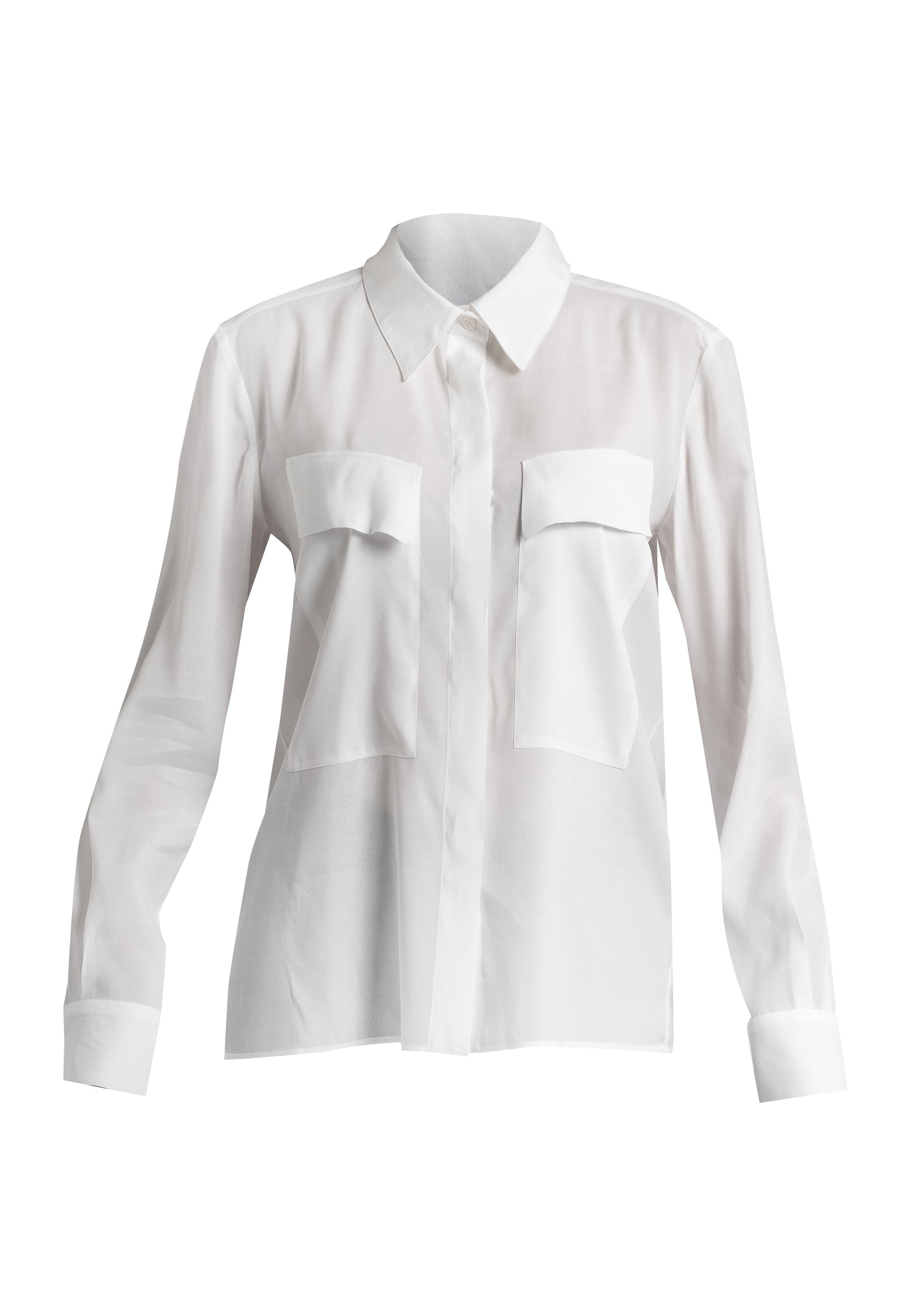  feminine white shirt, ladies long sleeve shirt, viscose blouse, stylish white shirt, pocket shirt