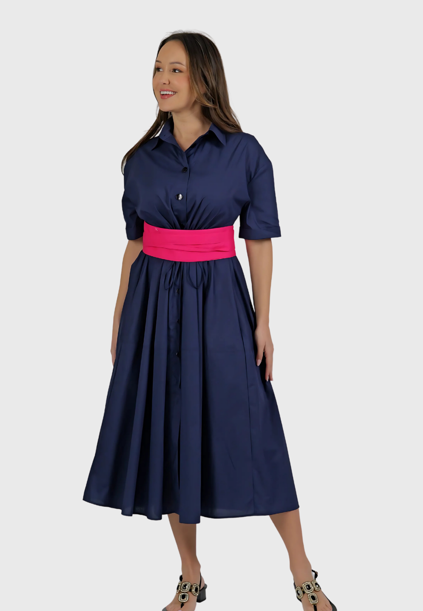 The Ostuni Dress – Italian Cotton in Navy