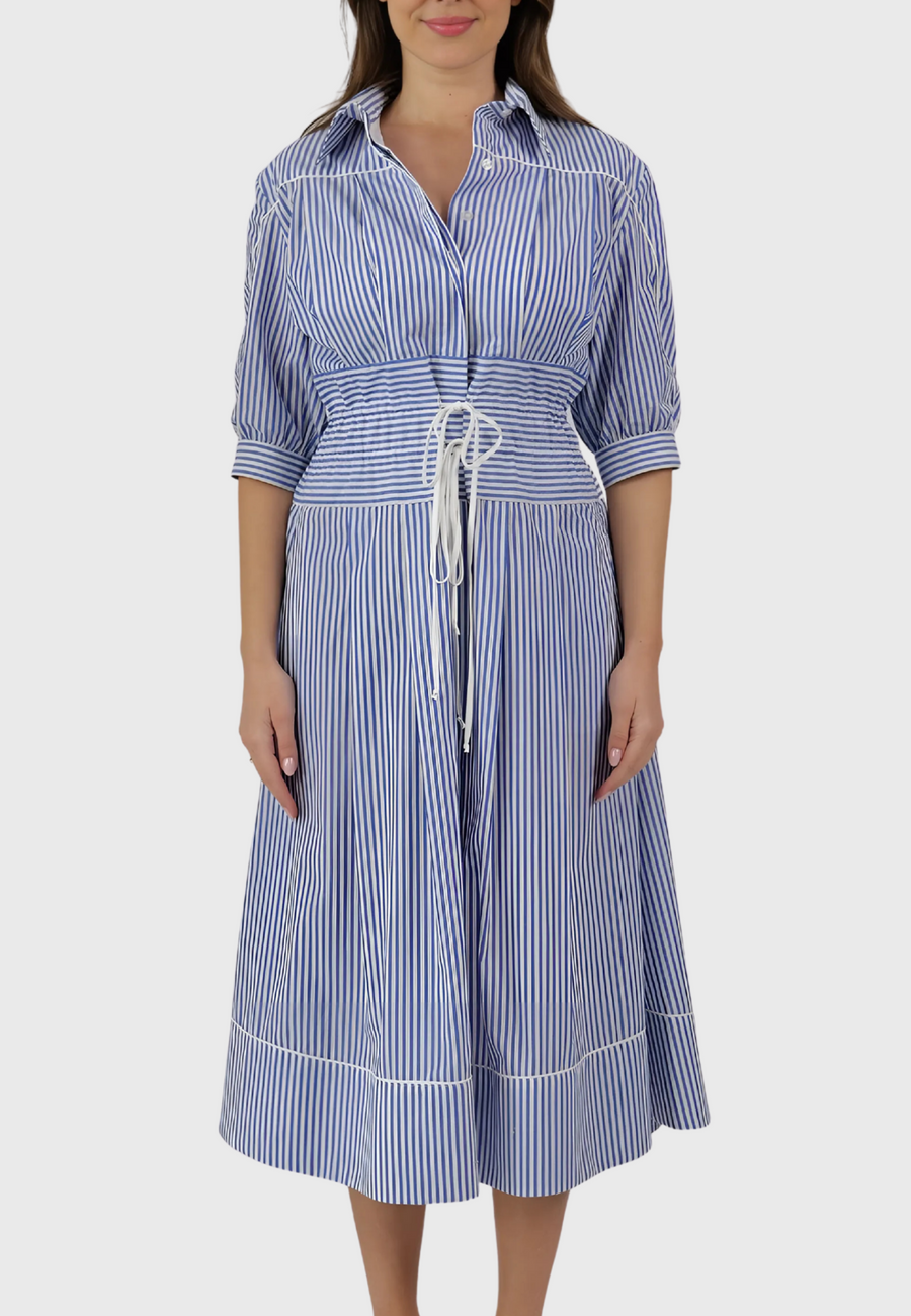 The Positano Dress – Striped Cotton Elegance