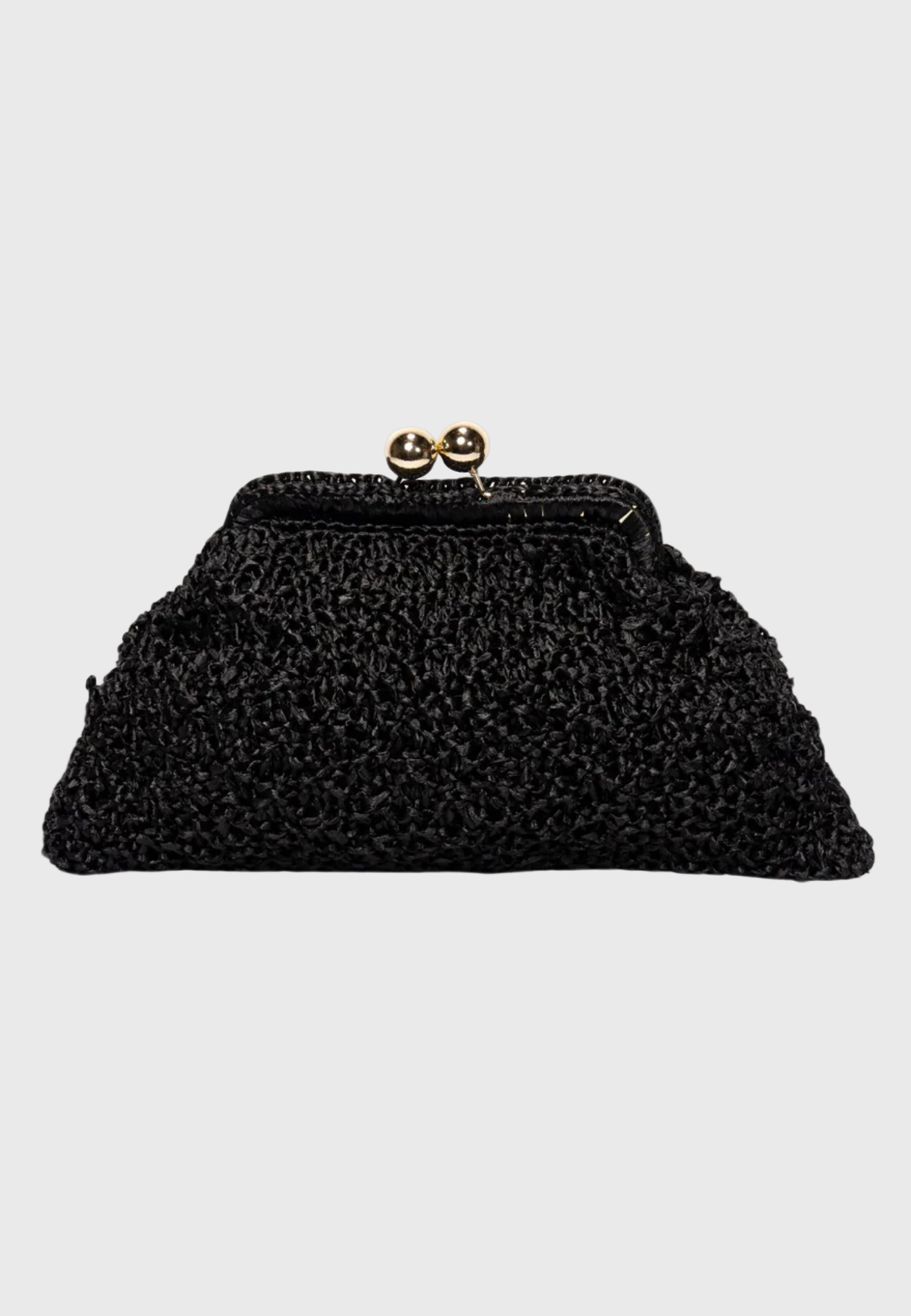 Margherita Raffia Clutch - Black | Handcrafted in Florence