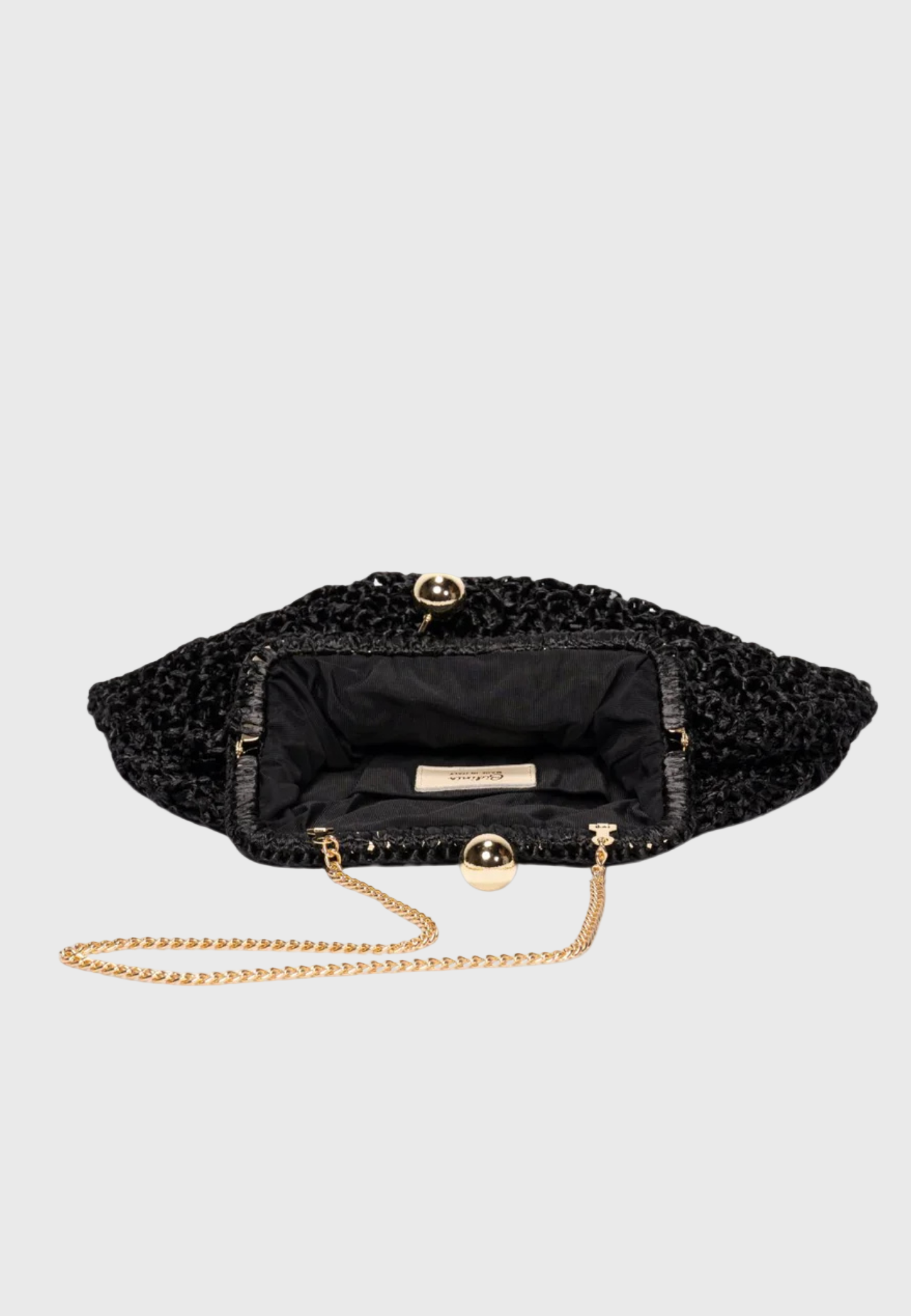 Margherita Raffia Clutch - Black | Handcrafted in Florence