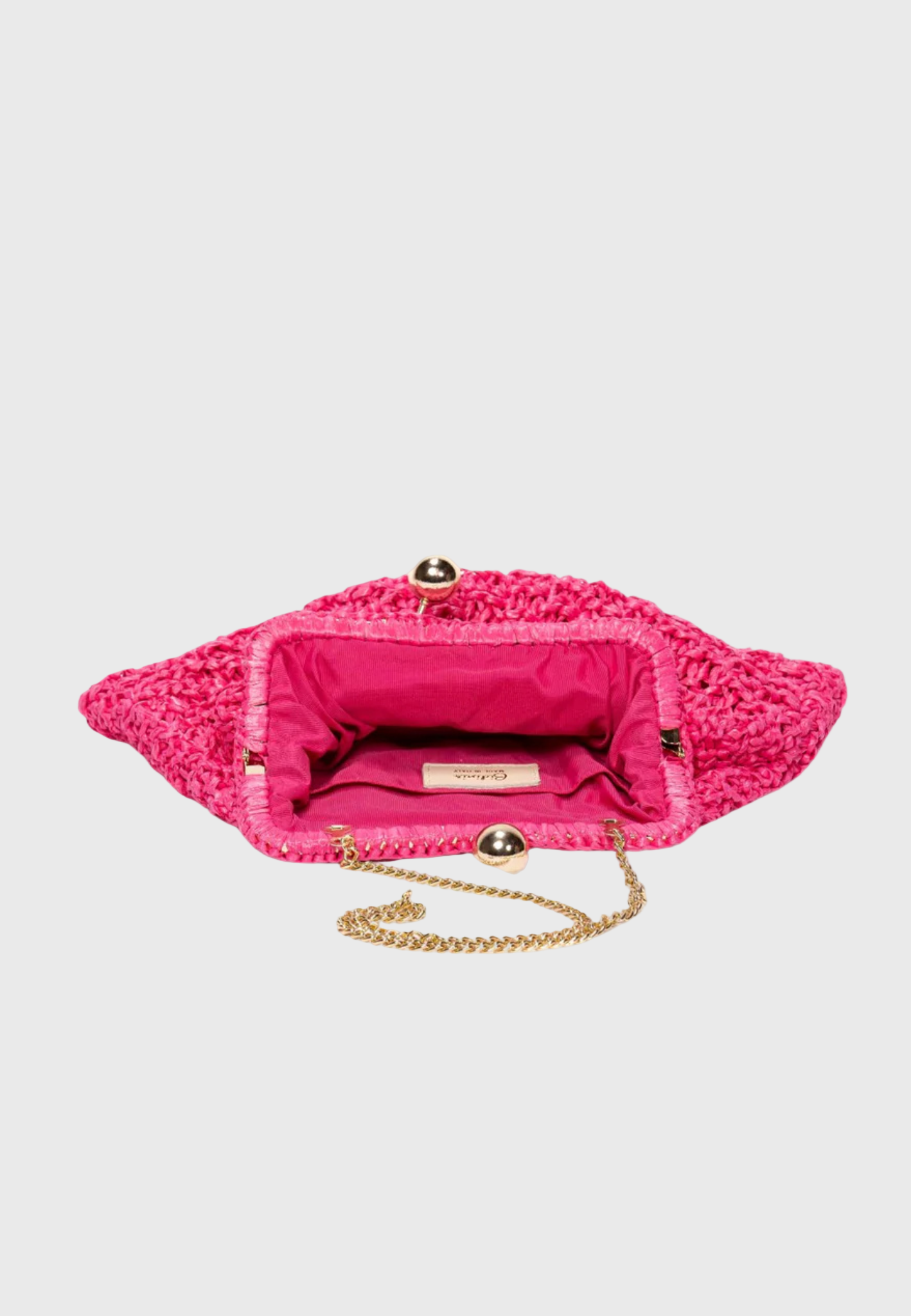 Margherita Raffia Clutch - Hot Pink | Handcrafted in Florence
