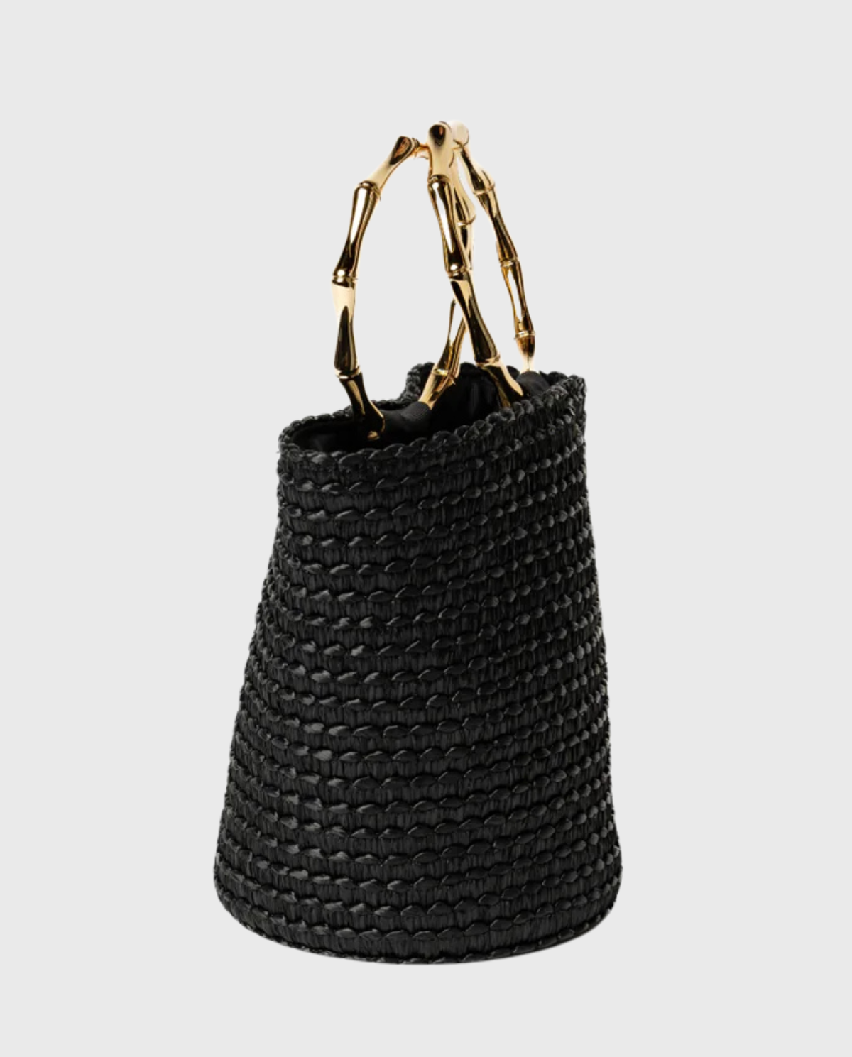 Bucket Bag – Black Raffia