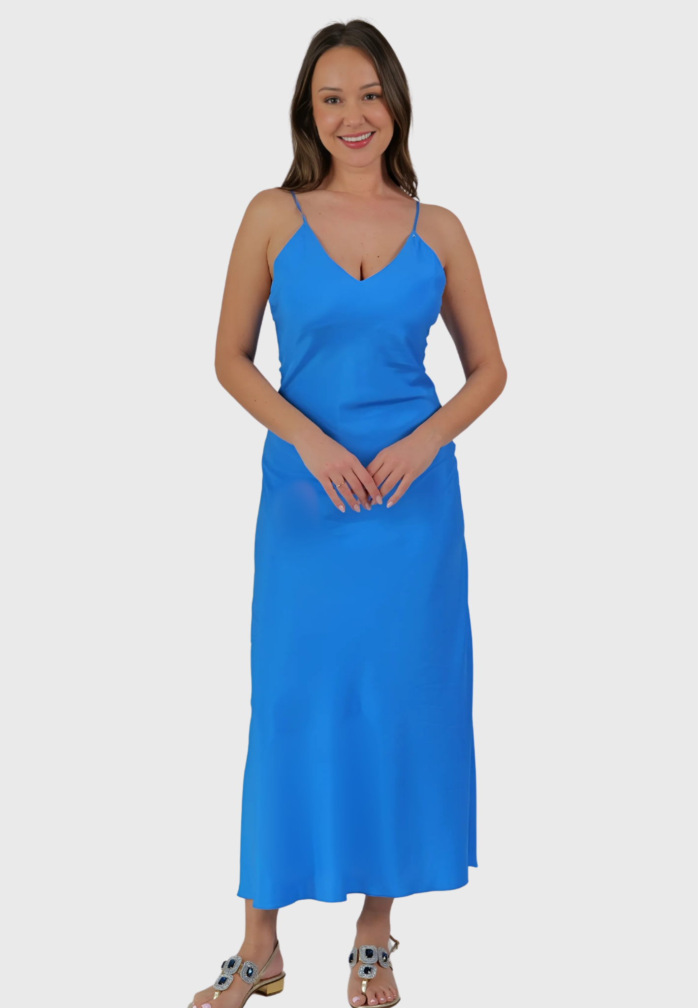 The Tropea Dress – Italian Silk in Cobalt Blue