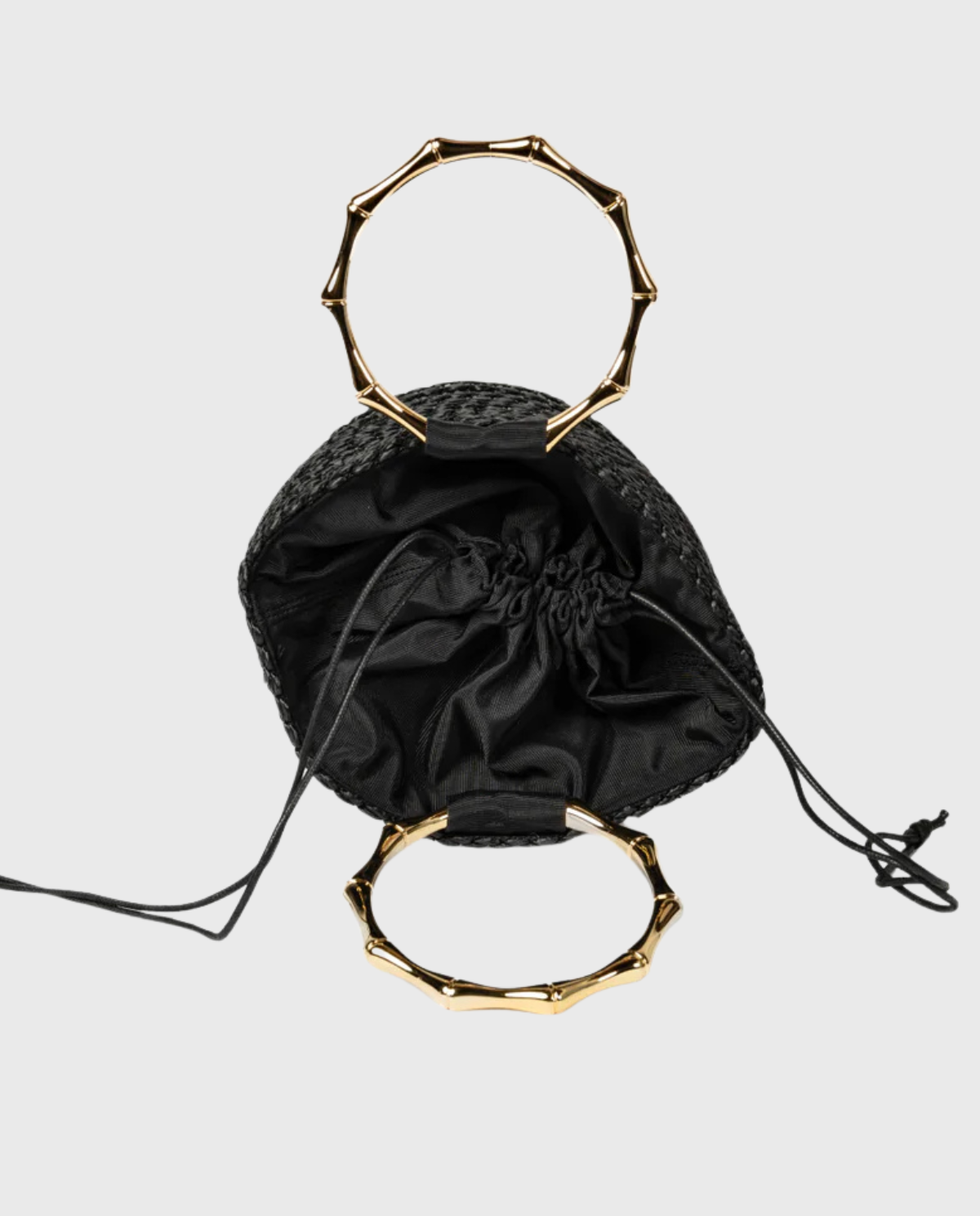 Bucket Bag – Black Raffia