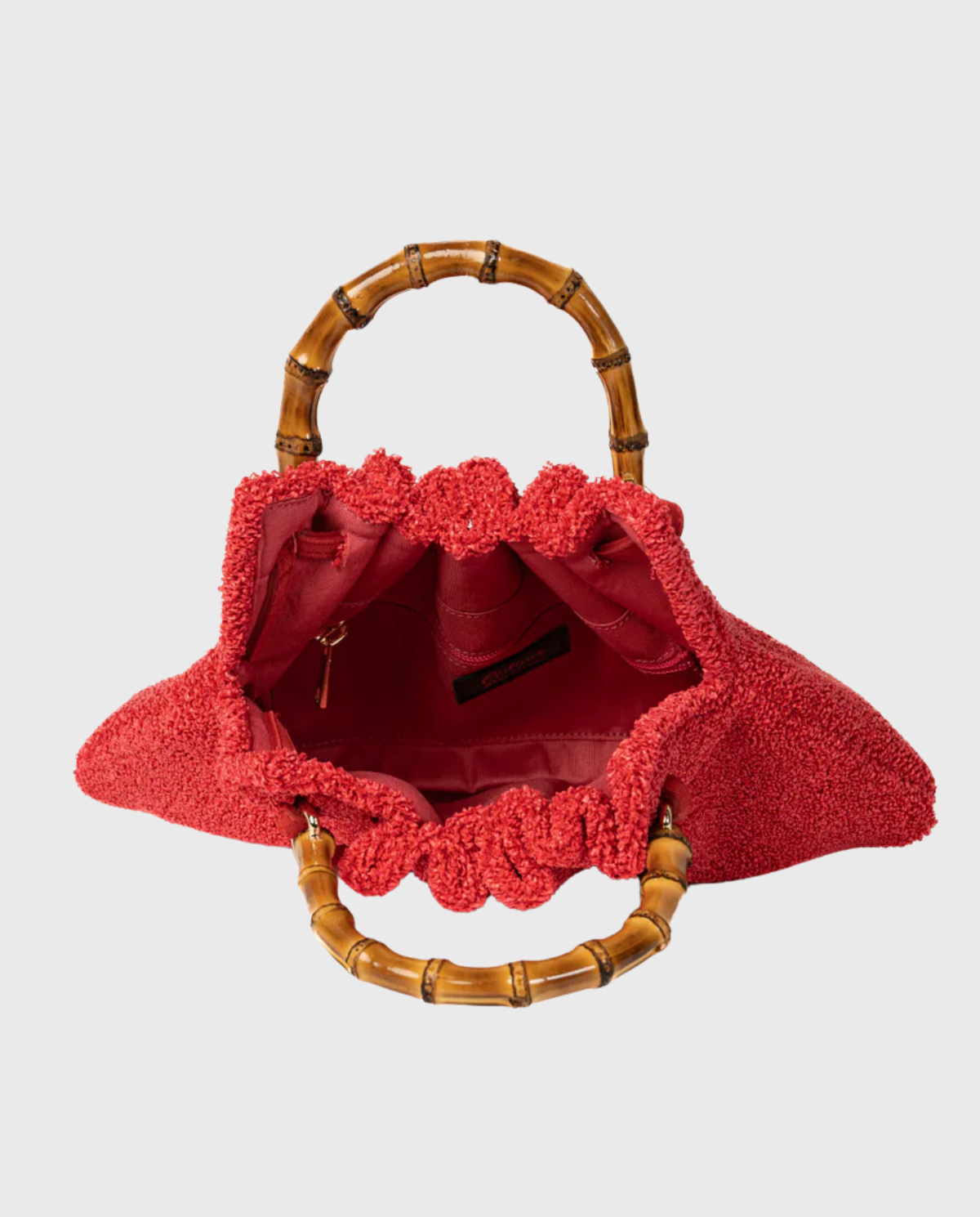 Mini Caterina Raffia Bag – Coral Red
