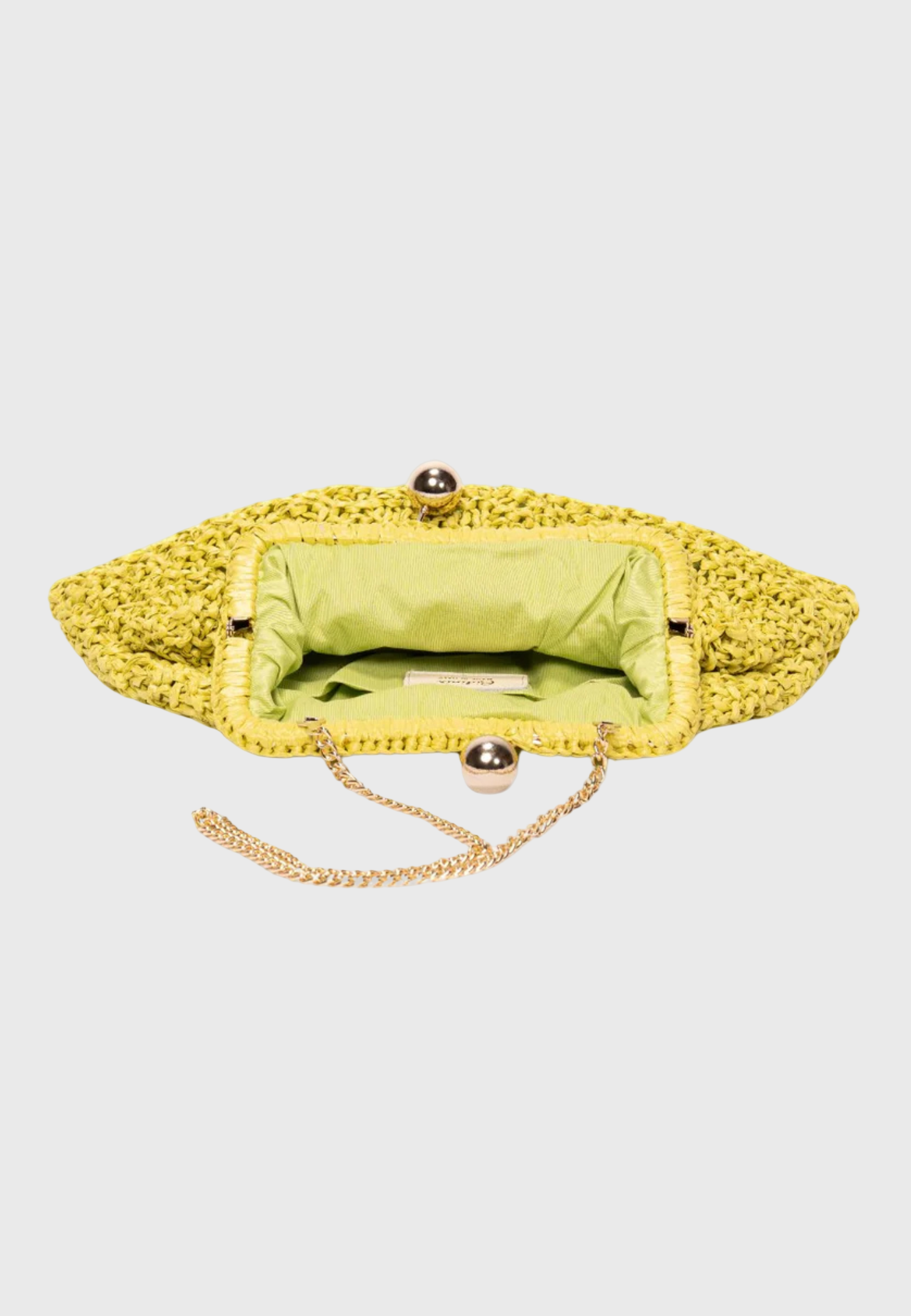 Margherita Raffia Clutch - Lime | Handcrafted in Florence