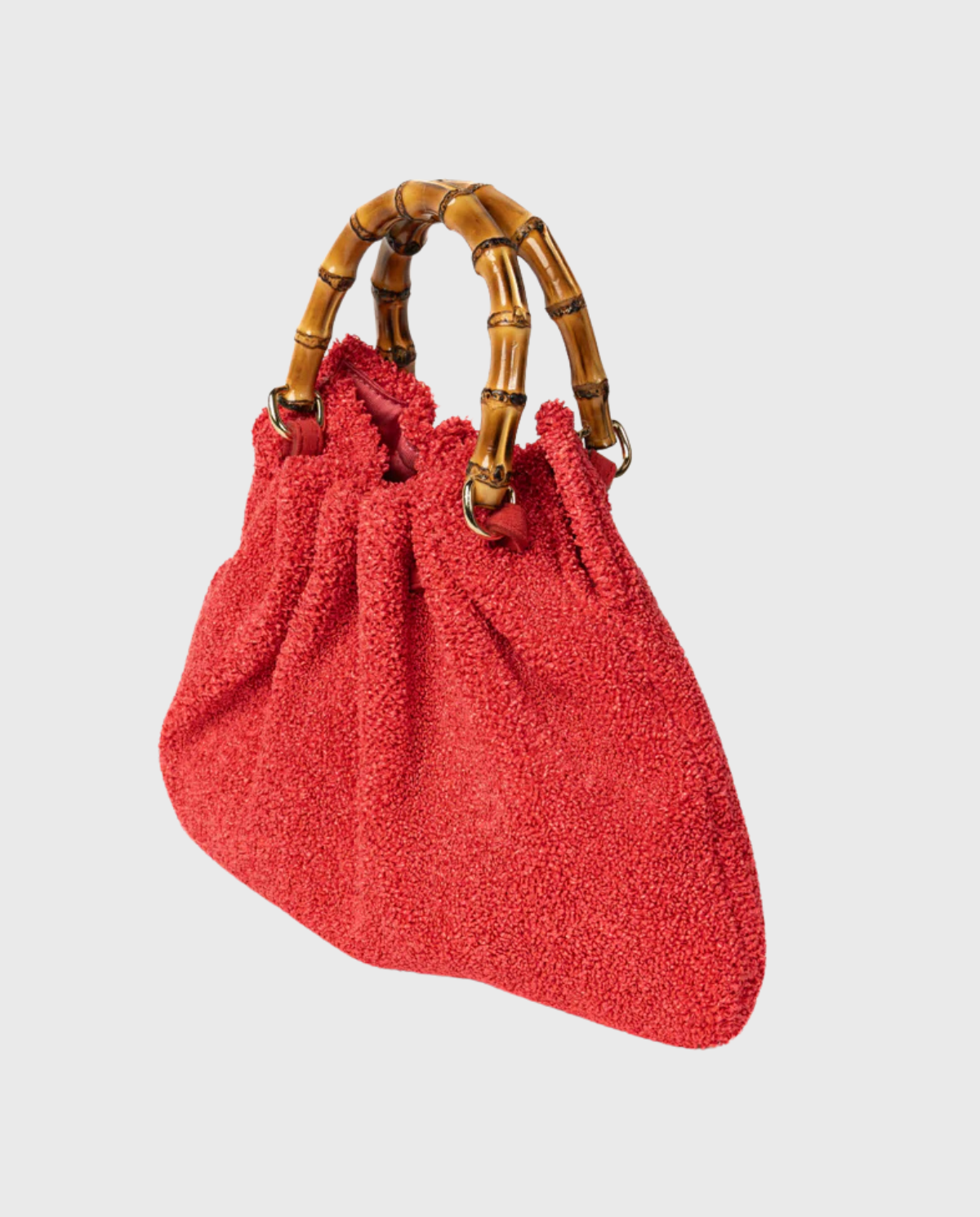 Mini Caterina Raffia Bag – Coral Red