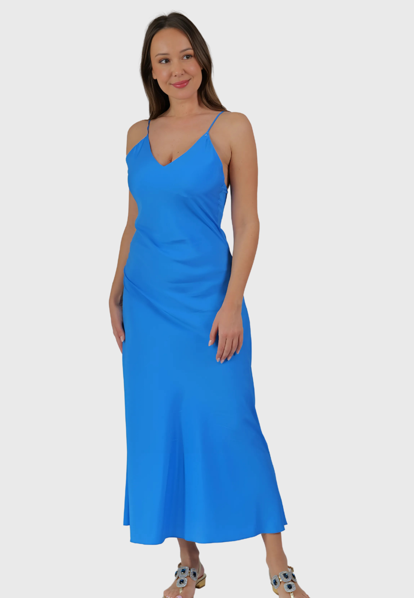 The Tropea Dress – Italian Silk in Cobalt Blue