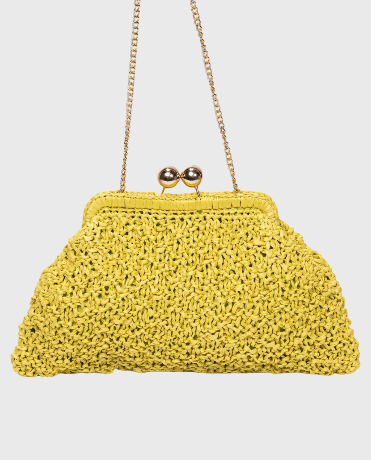 Margherita Raffia Clutch - Lime | Handcrafted in Florence