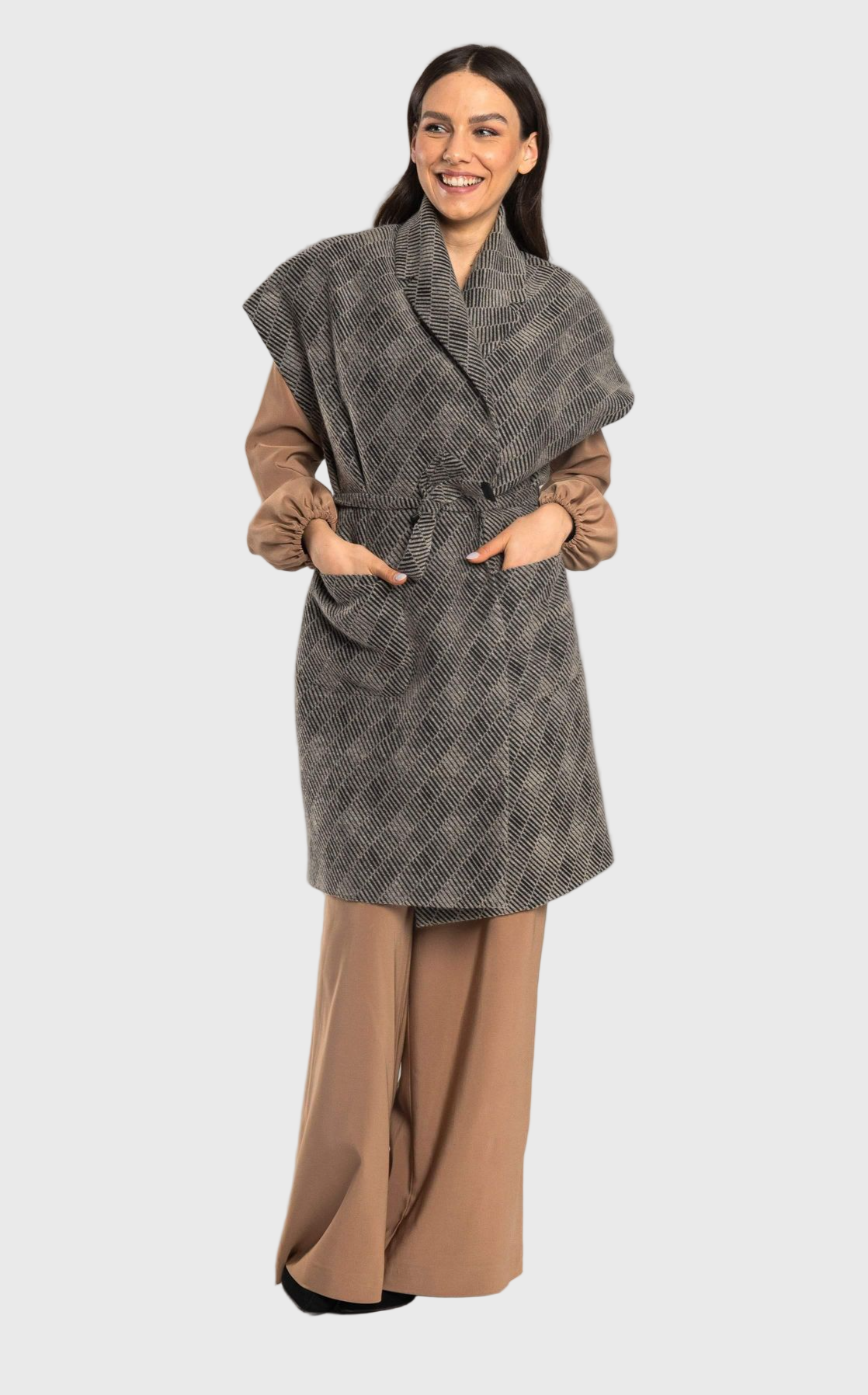 sleeveless wool coat wide collar jacekt sleeveless wool jacket italian wool coat italian wool coat womens wool coat women wool coat for women designer coat australian coat