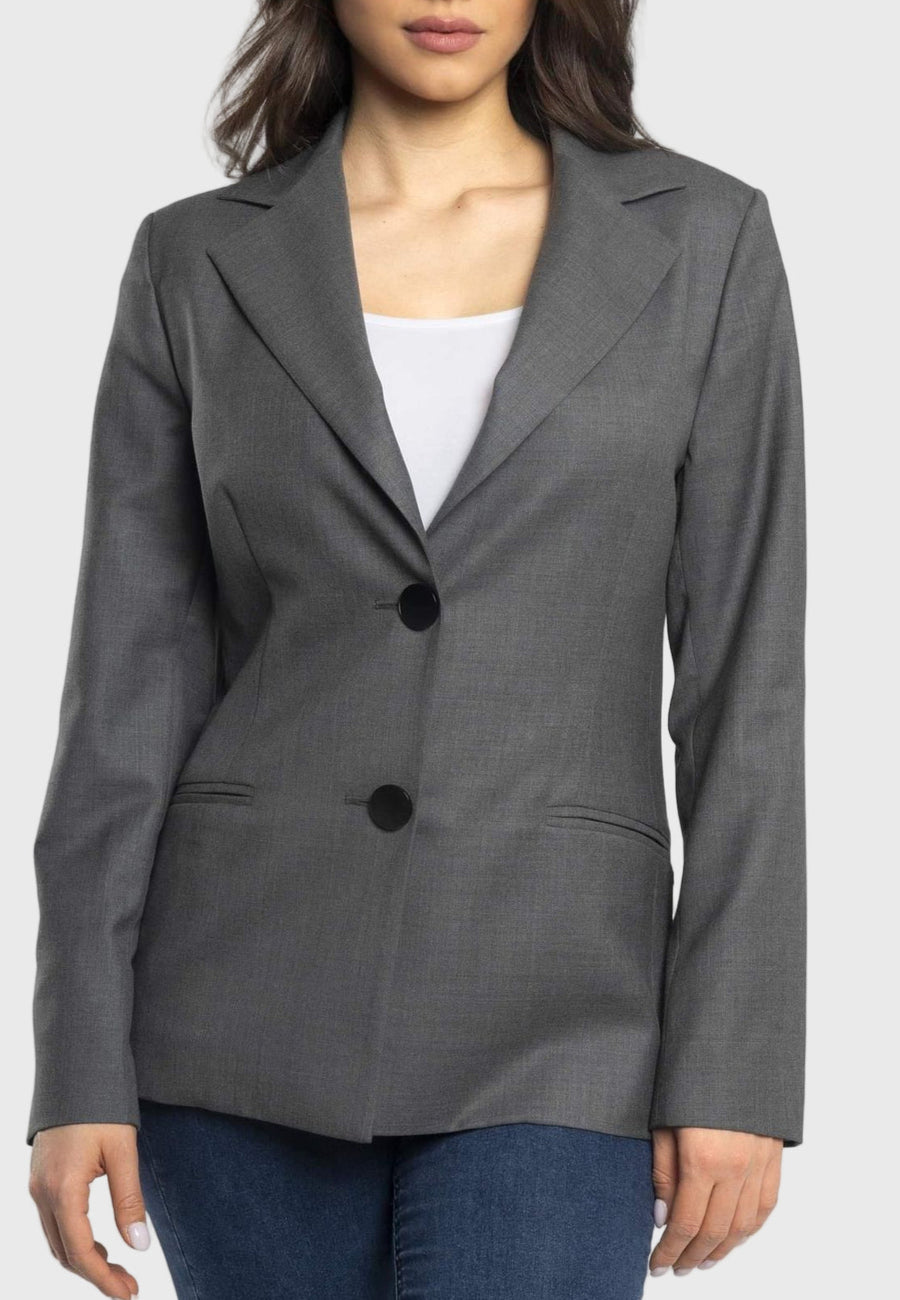 light grey blazer, slim fit blazer, women's wool blazer, italian wool blazer, professional women's blazer, designer blazer