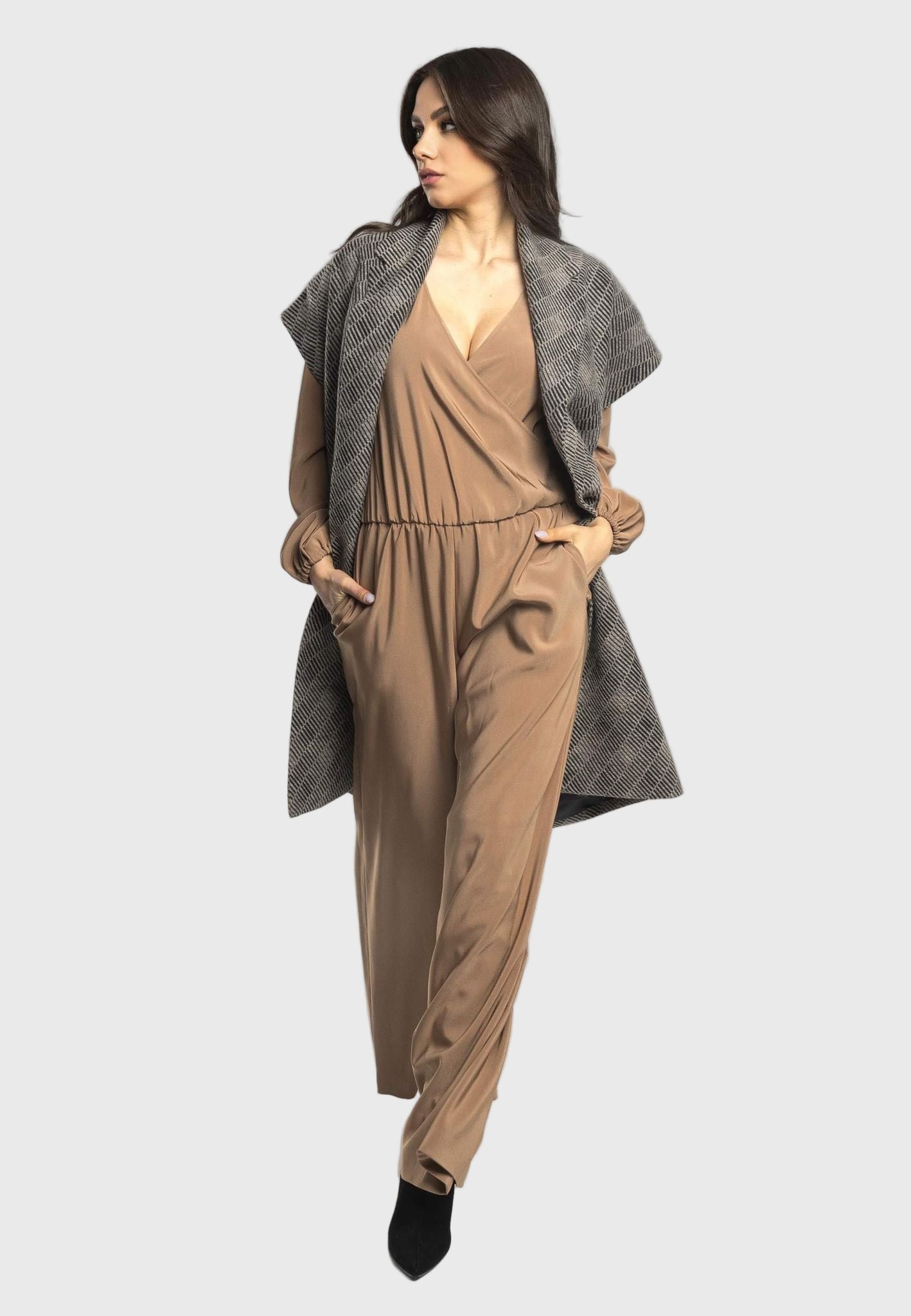 sleeveless wool coat wide collar jacekt sleeveless wool jacket italian wool coat italian wool coat womens wool coat women wool coat for women designer coat australian coat