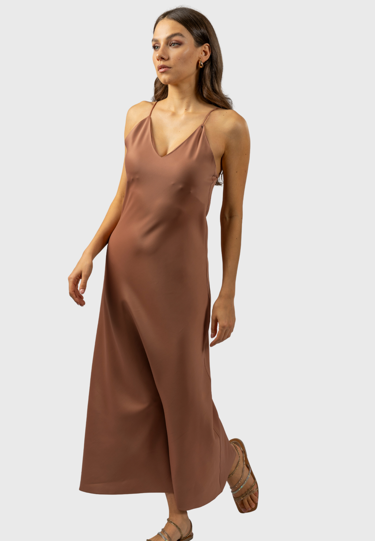 Sanremo Slip Dress – Terracotta Viscose