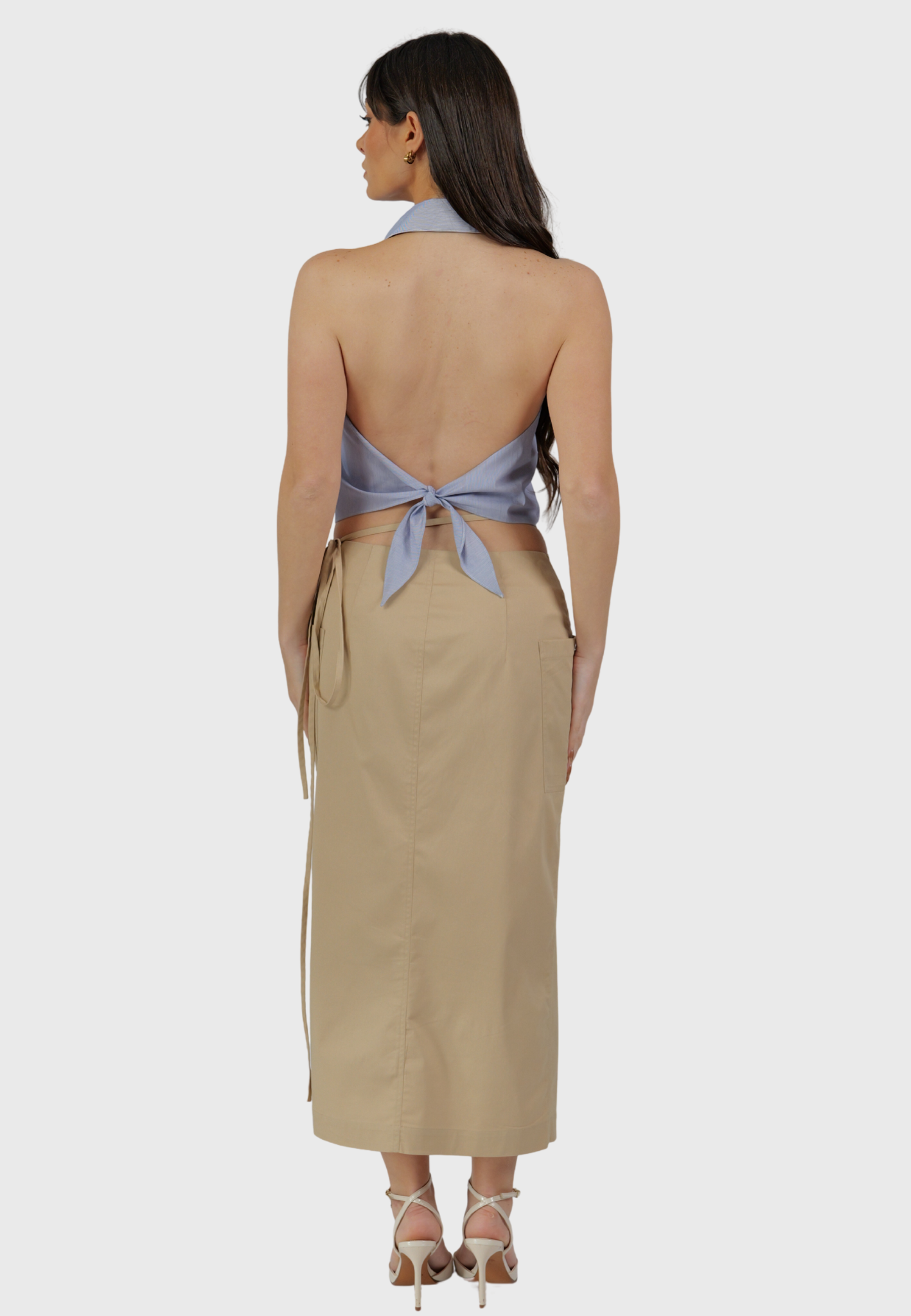 The Salina Skirt – Long Wrap Skirt in Sand Cotton