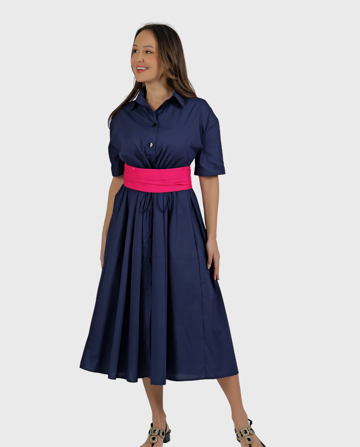 Ustoni Pleated Waist Belt – Fuchsia