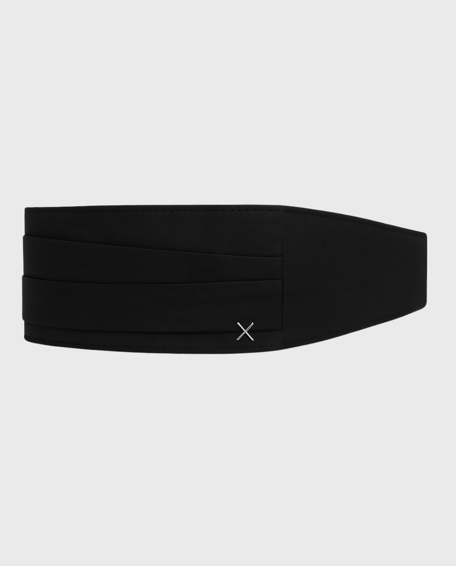 Ustoni Pleated Waist Belt – Black