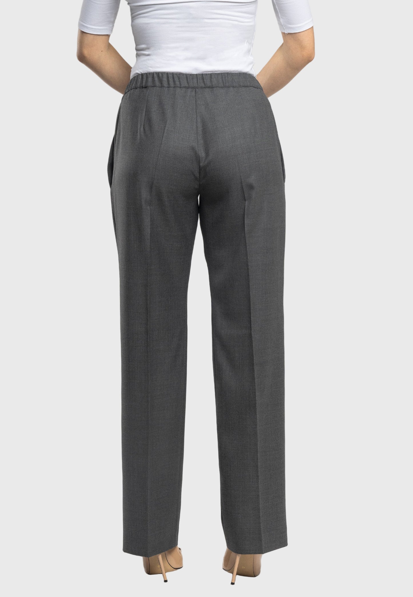 Italian wool trousers, drawstring waist trousers, high-quality wool pants, timeless design trousers, Italian style clothing
