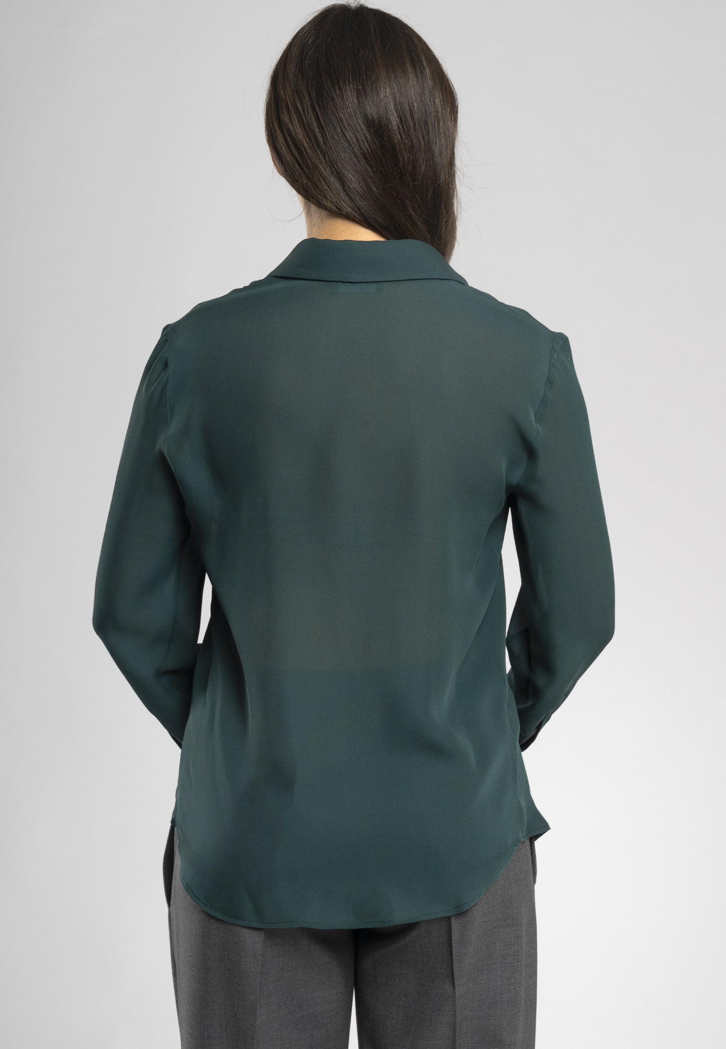 dark green silk shirt, Italian silk shirt, elegant silk shirt, classic silk shirt, versatile silk shirt, formal silk shirt, feminine silk shirt, Italian clothing, luxury silk shirt, Italian made shirt