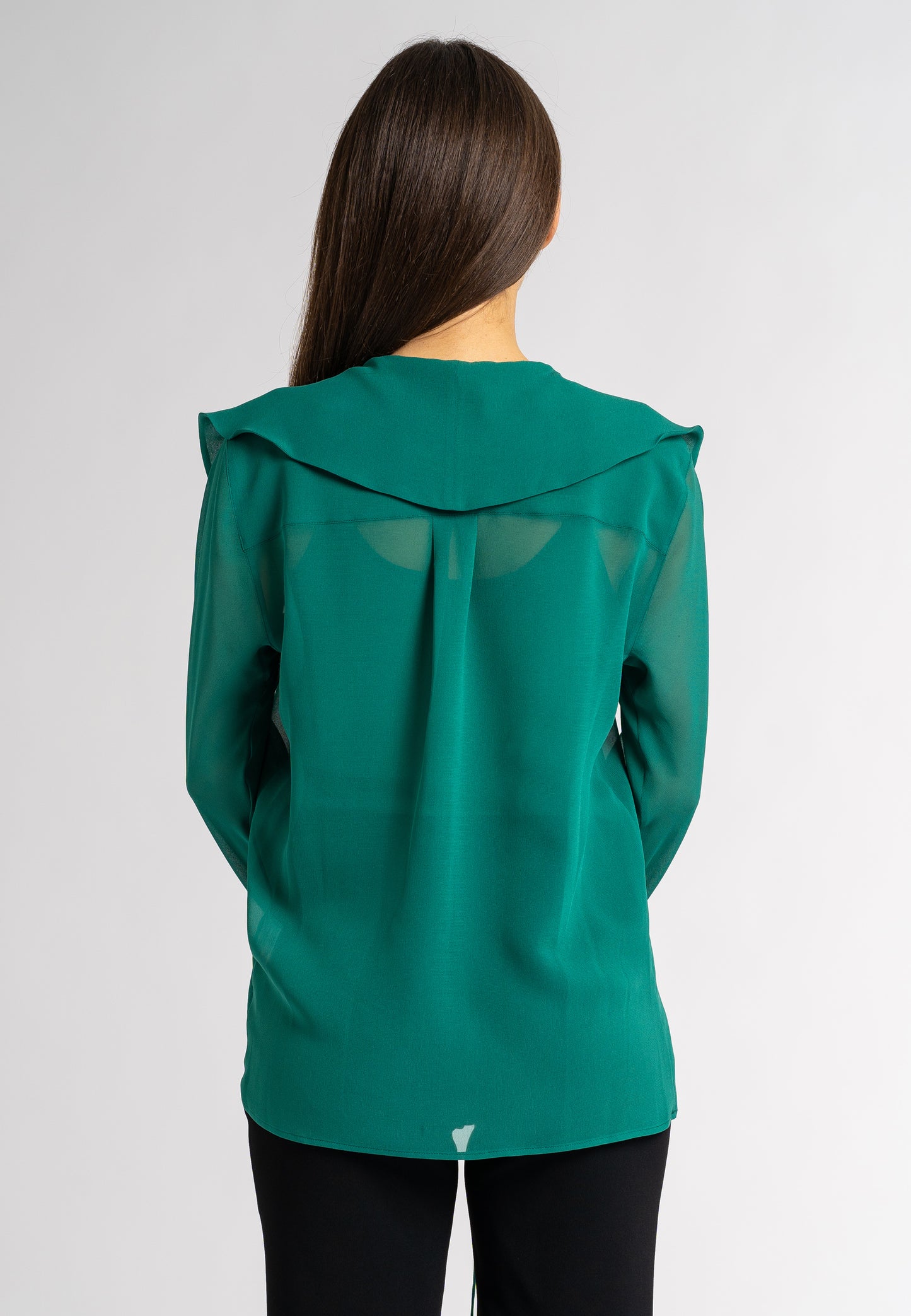 ruched shirt green ruffle  blouse  ruffle blouse long sleeve ruffled blouse green ruffle blouse  green ruffle tops  long sleeve ruffle tops  viscose ruffle top  ruffle sleeve blouse  green blouse  designer ruffle top maxi ruffle made in italy clothing sustainable clothing australia  ethical australian clothing  sustainable dresses australia 