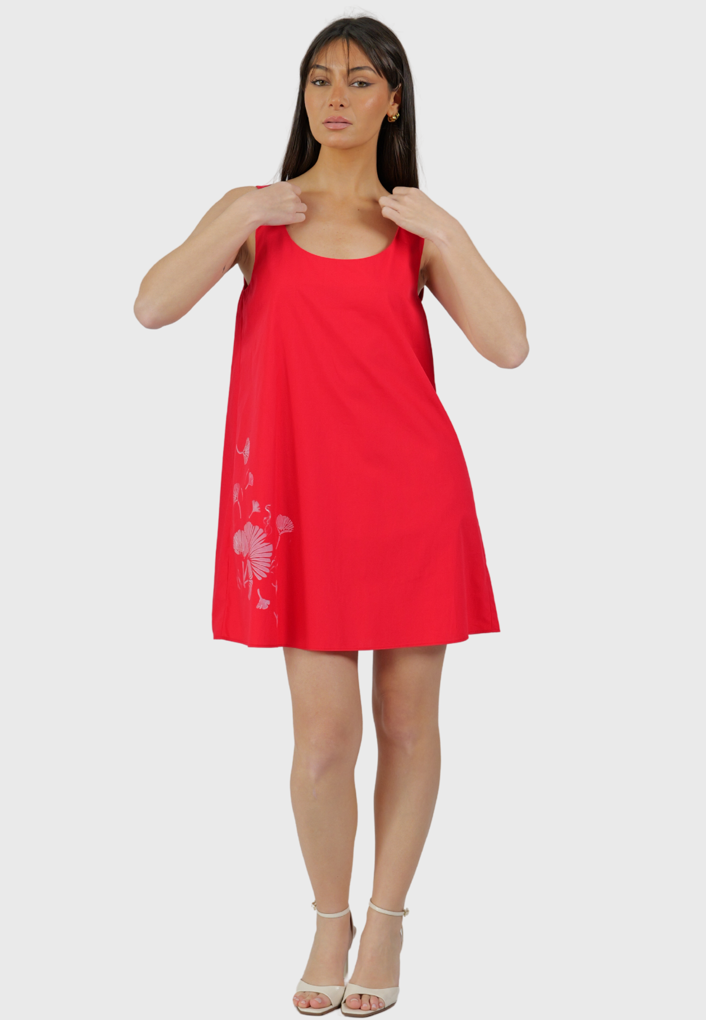 Abito Linosa – Red Cotton Trapeze Dress