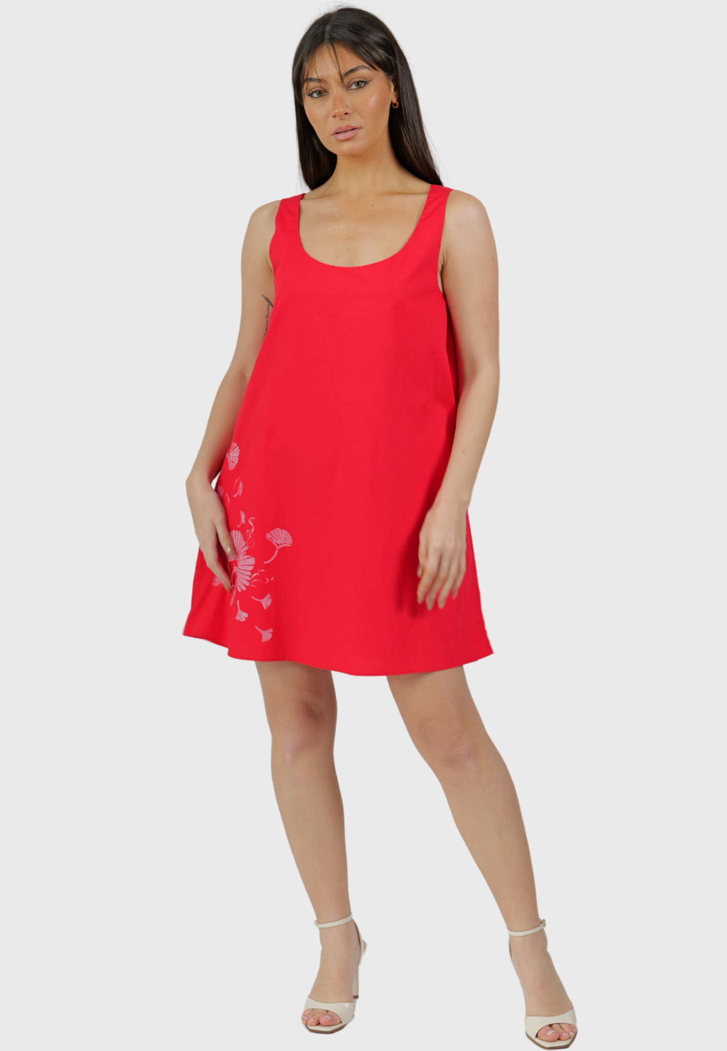 Abito Linosa – Red Cotton Trapeze Dress