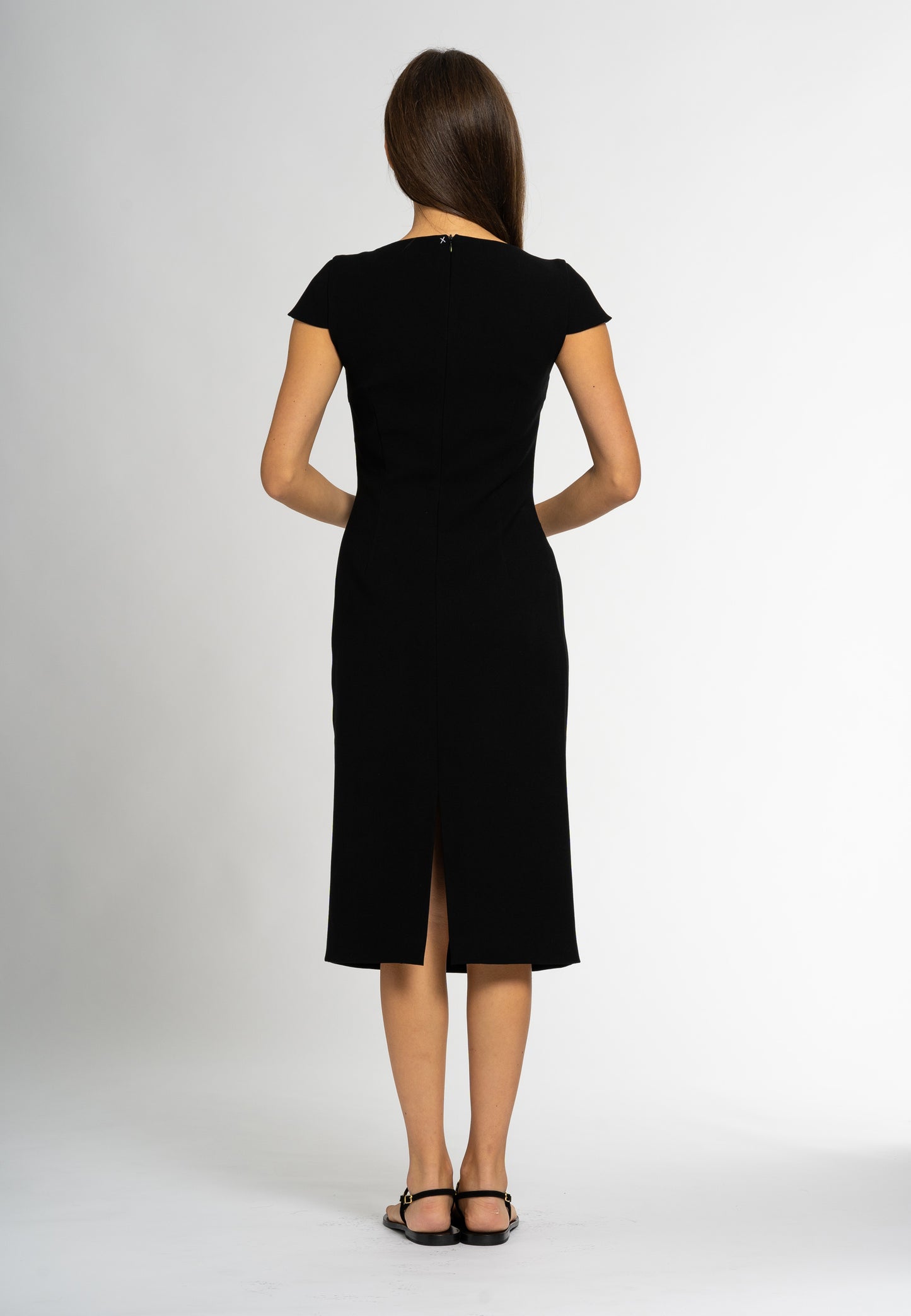 ethical clothing Australia  sustainable clothing australia  ethical australian clothing  sustainable dresses australia  midi dress black cut out neck dress  black cut out midi dress midi cut out dress tubino goccia sheath dress sheath dress australia sheathdress black women cut out dress  black dress  made in italy clothing winter dresses Australia