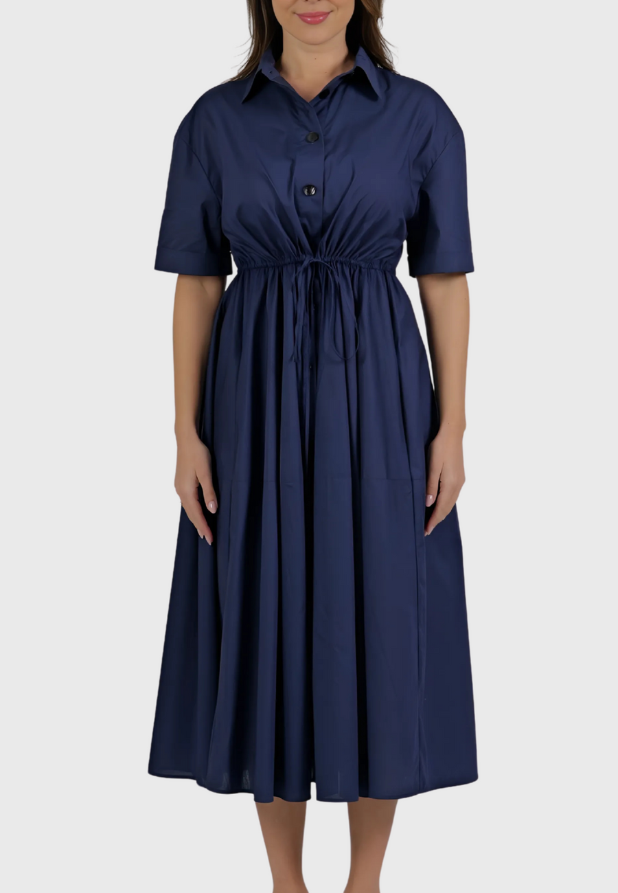 The Ostuni Dress – Italian Cotton in Navy