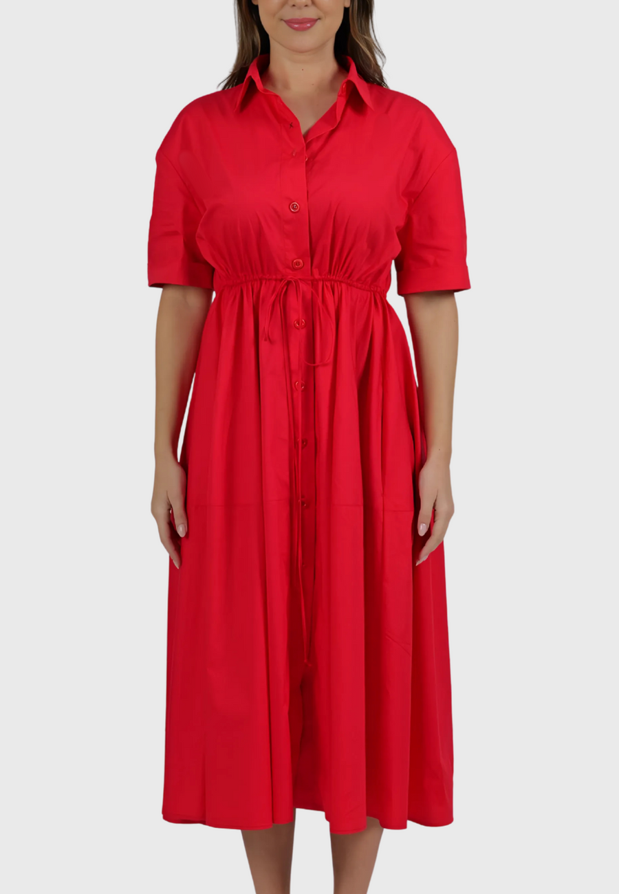 The Ostuni Dress – Italian Cotton in Rosso
