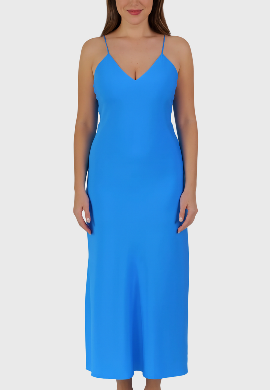 The Tropea Dress – Italian Silk in Cobalt Blue