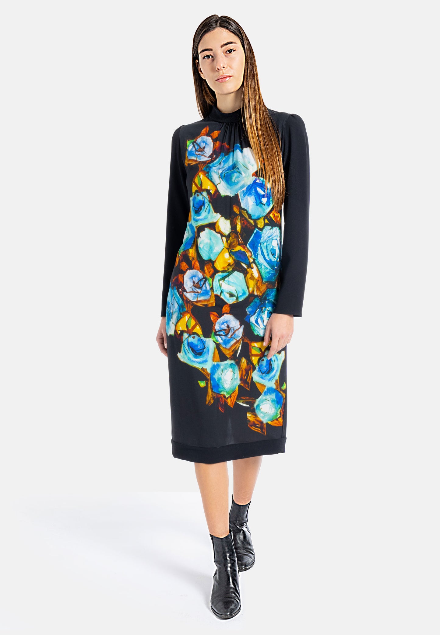 Venere High Neck Midi Dress
