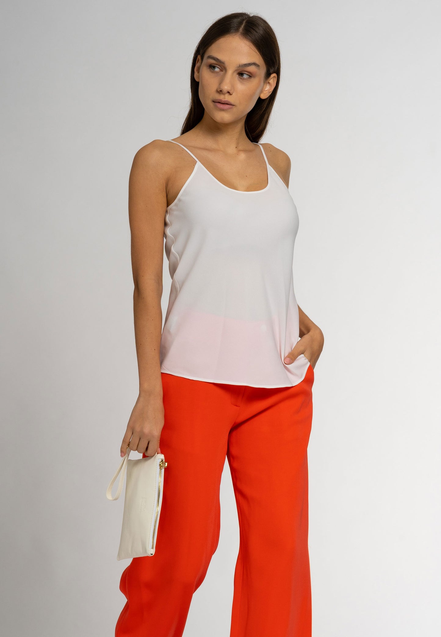 pure silk camisole, camisole in white, light weight fabric, sheer surface quality, chic silk camisole, silk camisole top, silk camisole blouse, silk cami top, camisoles for women, blouse for women, fine knitwear ideas; silk top Silk Camisole; sleeveless top; white silk top