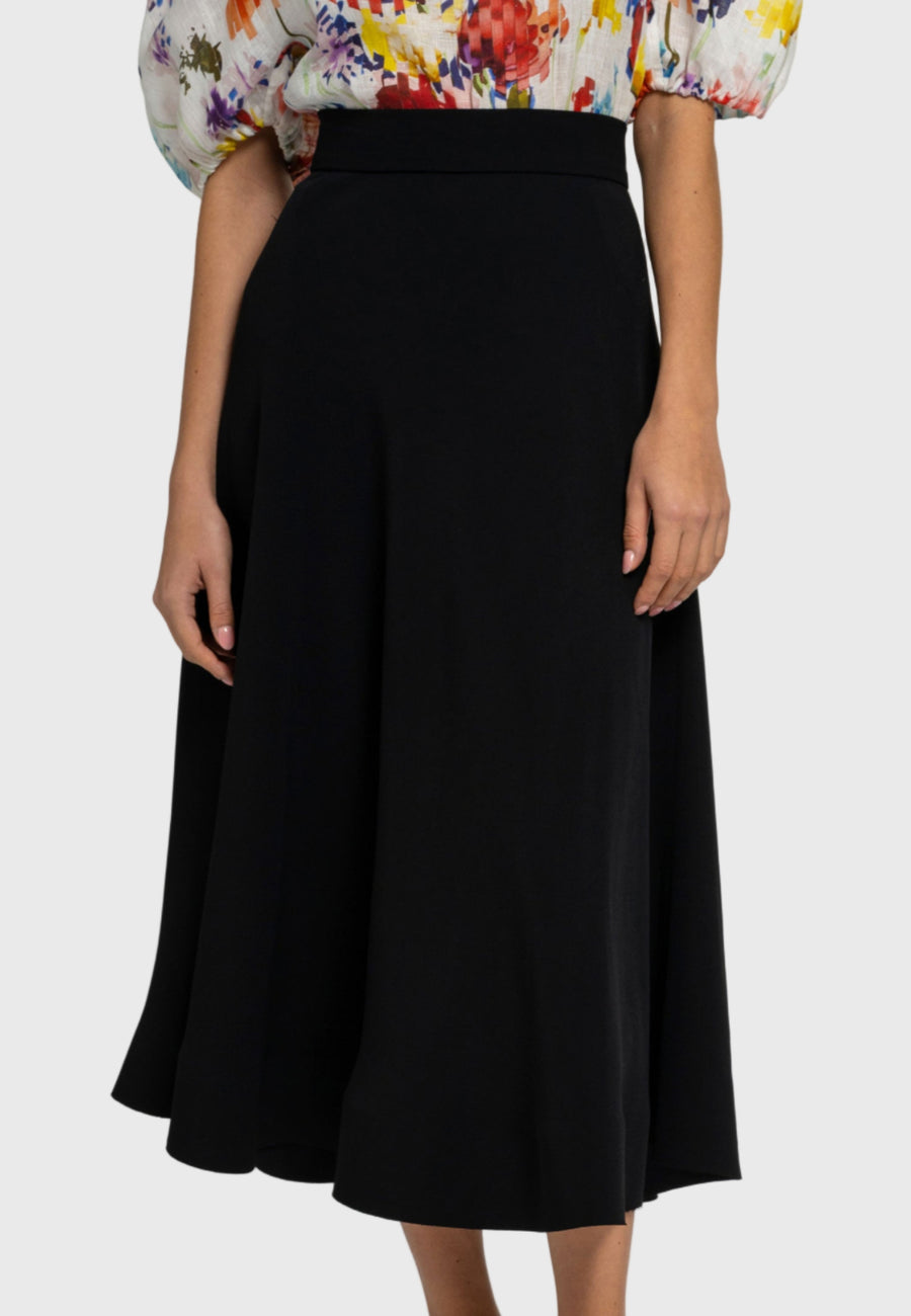 Lilli A-Line Midi skirt, black skirt, a line skirt, maxi skirt, high waist skirt, Lilli Silk blouse, lilli skirt, midi skirt, midi length skirt, long skirt, maxi skirt, maxi length skirt