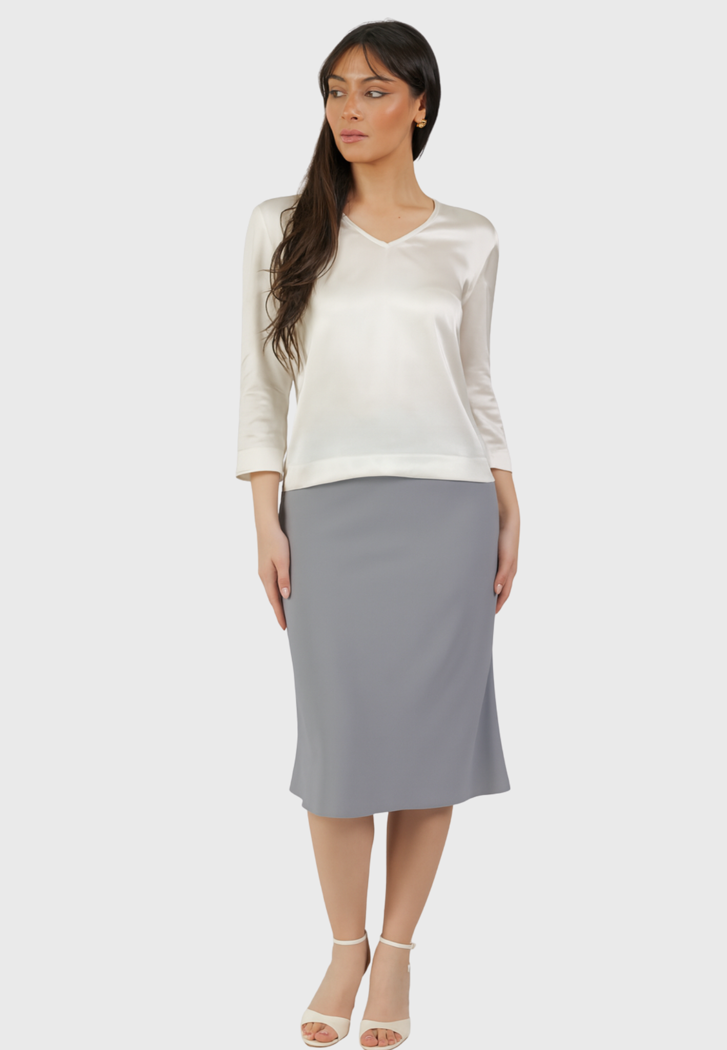 Firenze Skirt – Dove Grey Silk