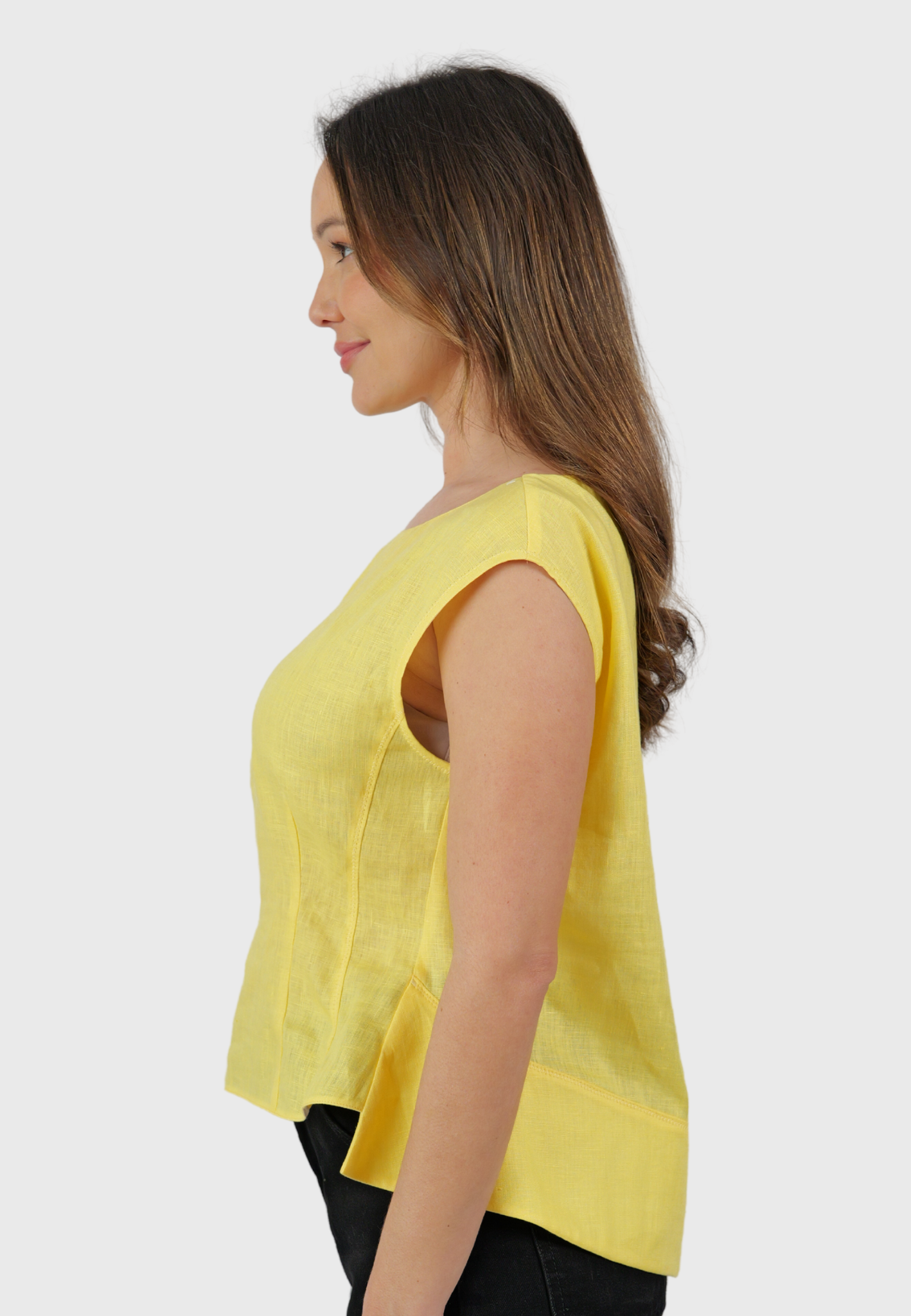Panarea Linen Top – Giallo