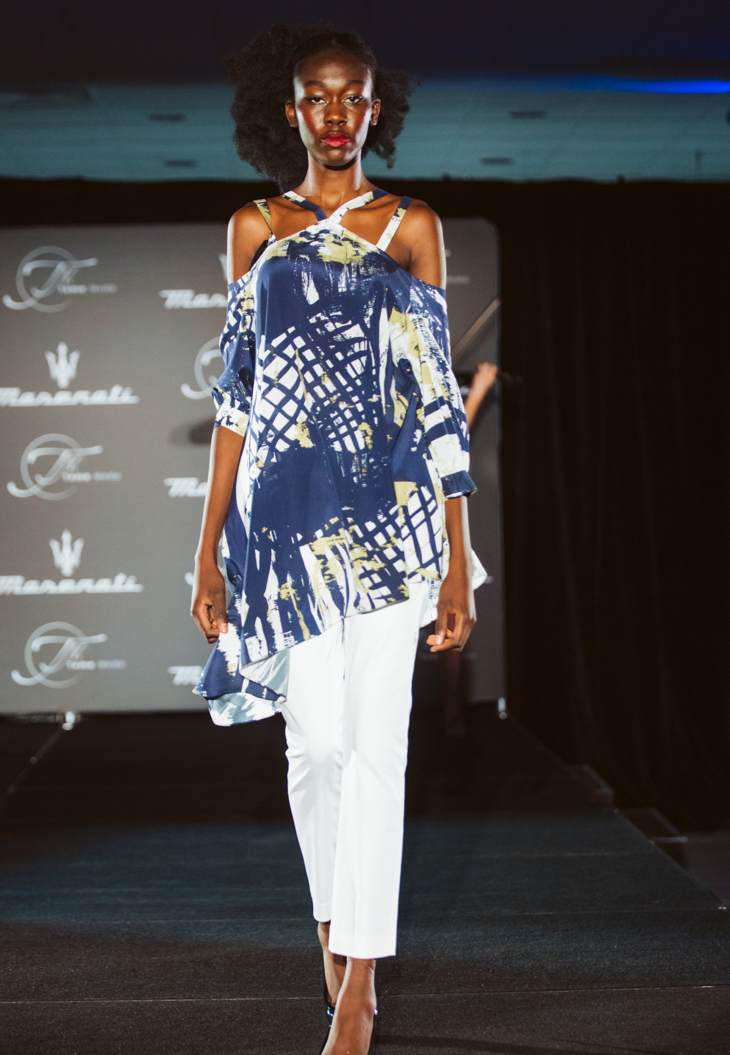 Gelsomino Kaftan Top - Oversized Printed Silk Kaftan with Unique Strap Design and Asymmetrical Length