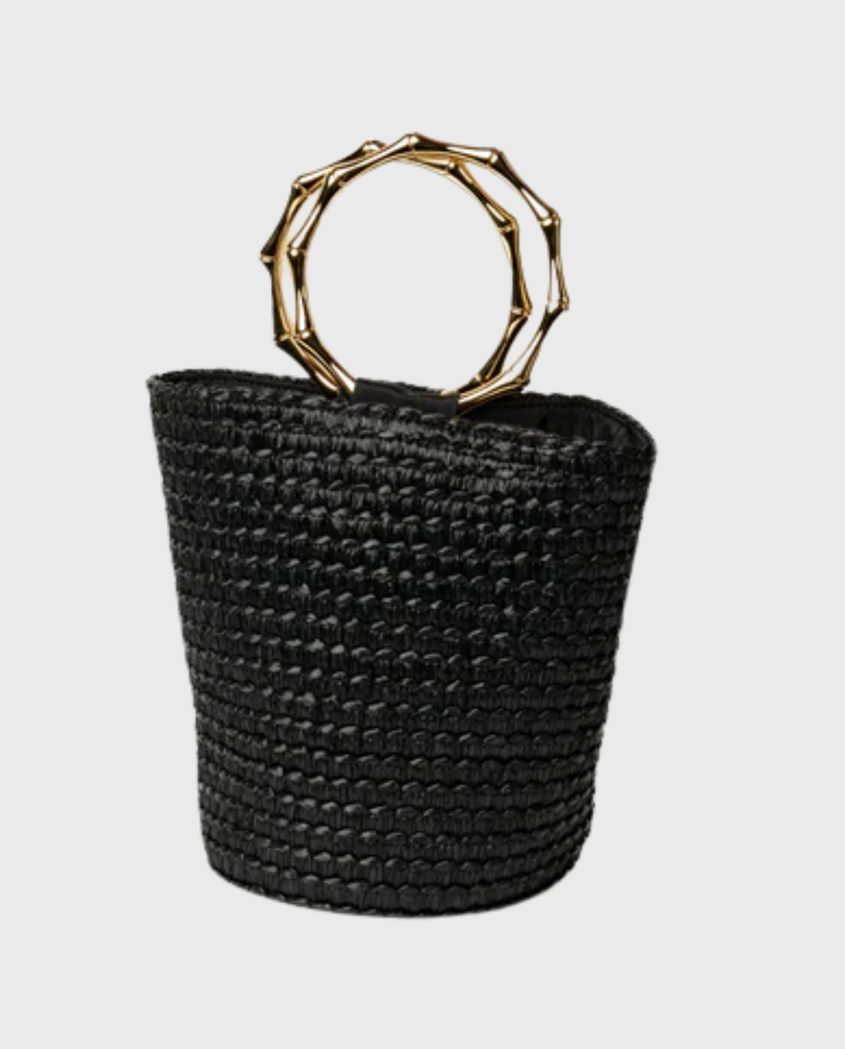Bucket Bag – Black Raffia