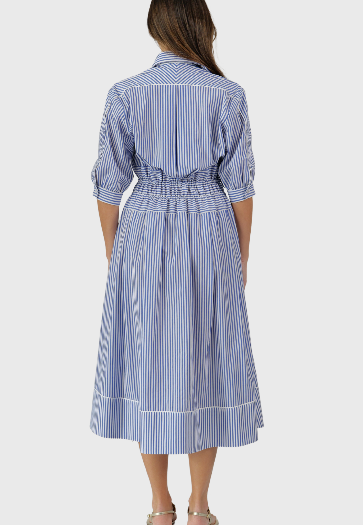 The Positano Dress – Striped Cotton Elegance