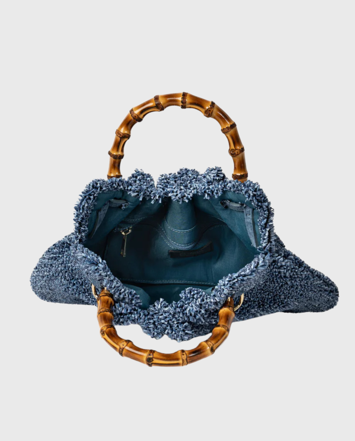 Mini Caterina Raffia Bag – Blue