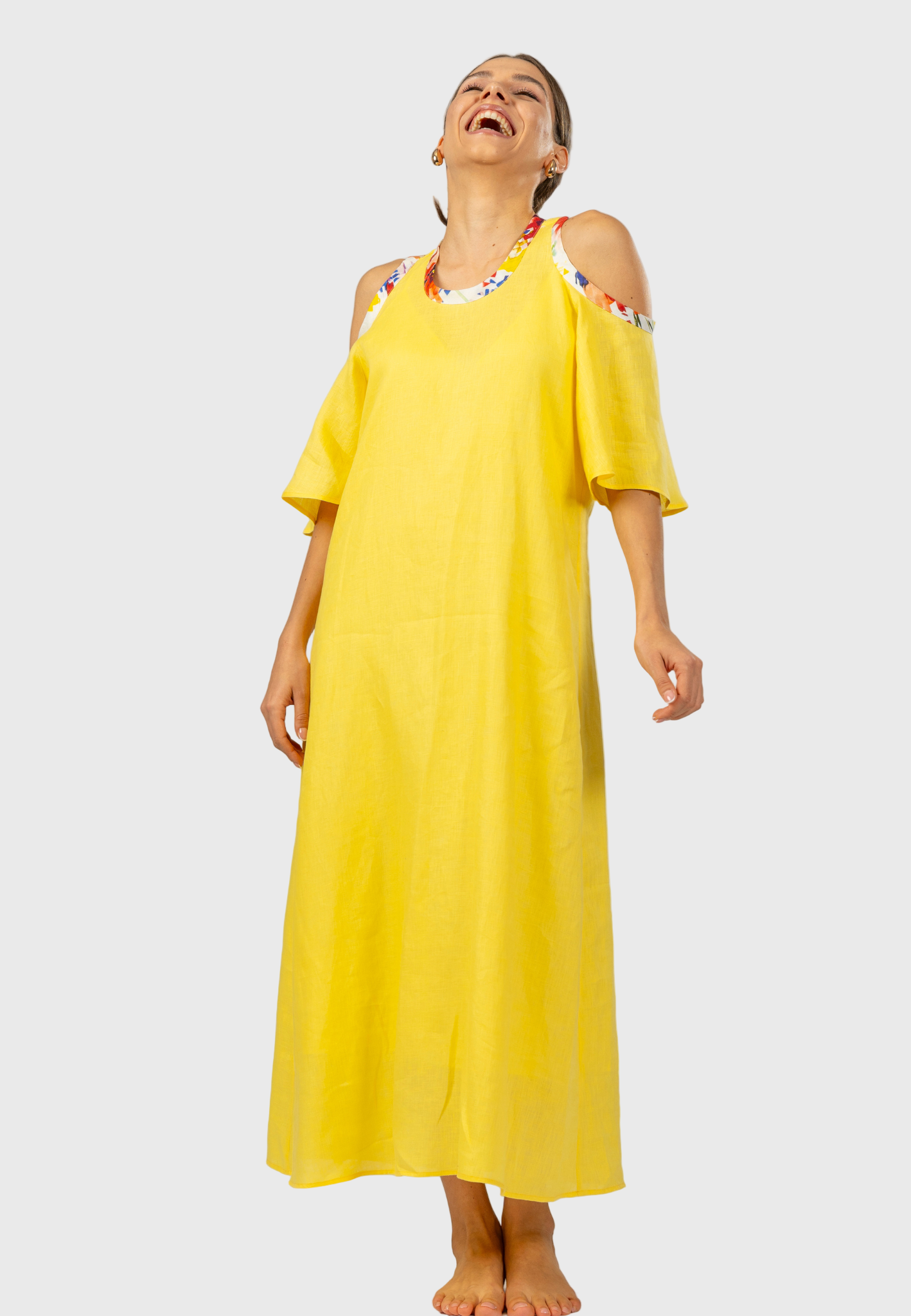 italian linen dresses Giallo Maxi Dress: Elegance Meets Comfort – Tema Moda