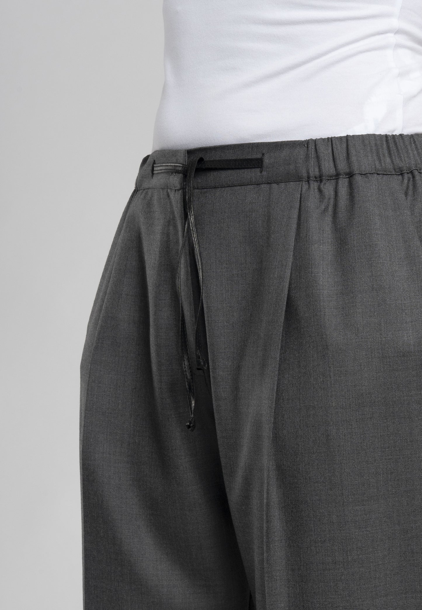 Italian wool trousers, drawstring waist trousers, high-quality wool pants, timeless design trousers, Italian style clothing