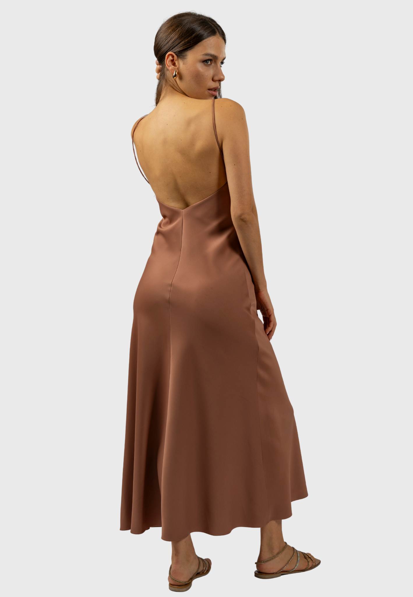 Sanremo Slip Dress – Terracotta Viscose