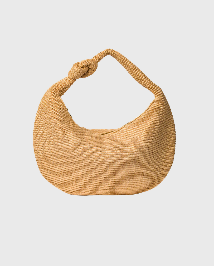 Anna Raffia Knot Bag – Natural Beige