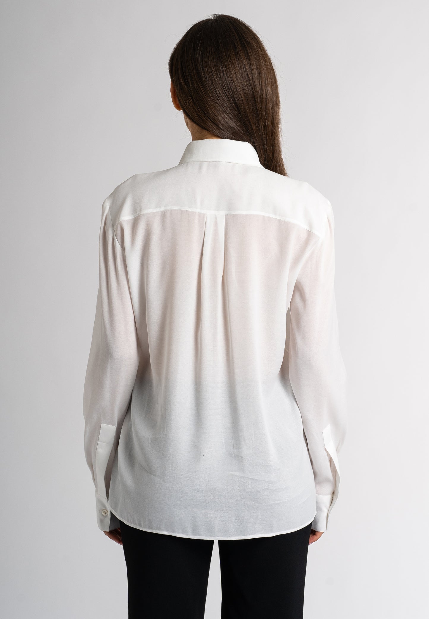  feminine white shirt, ladies long sleeve shirt, viscose blouse, stylish white shirt, pocket shirt